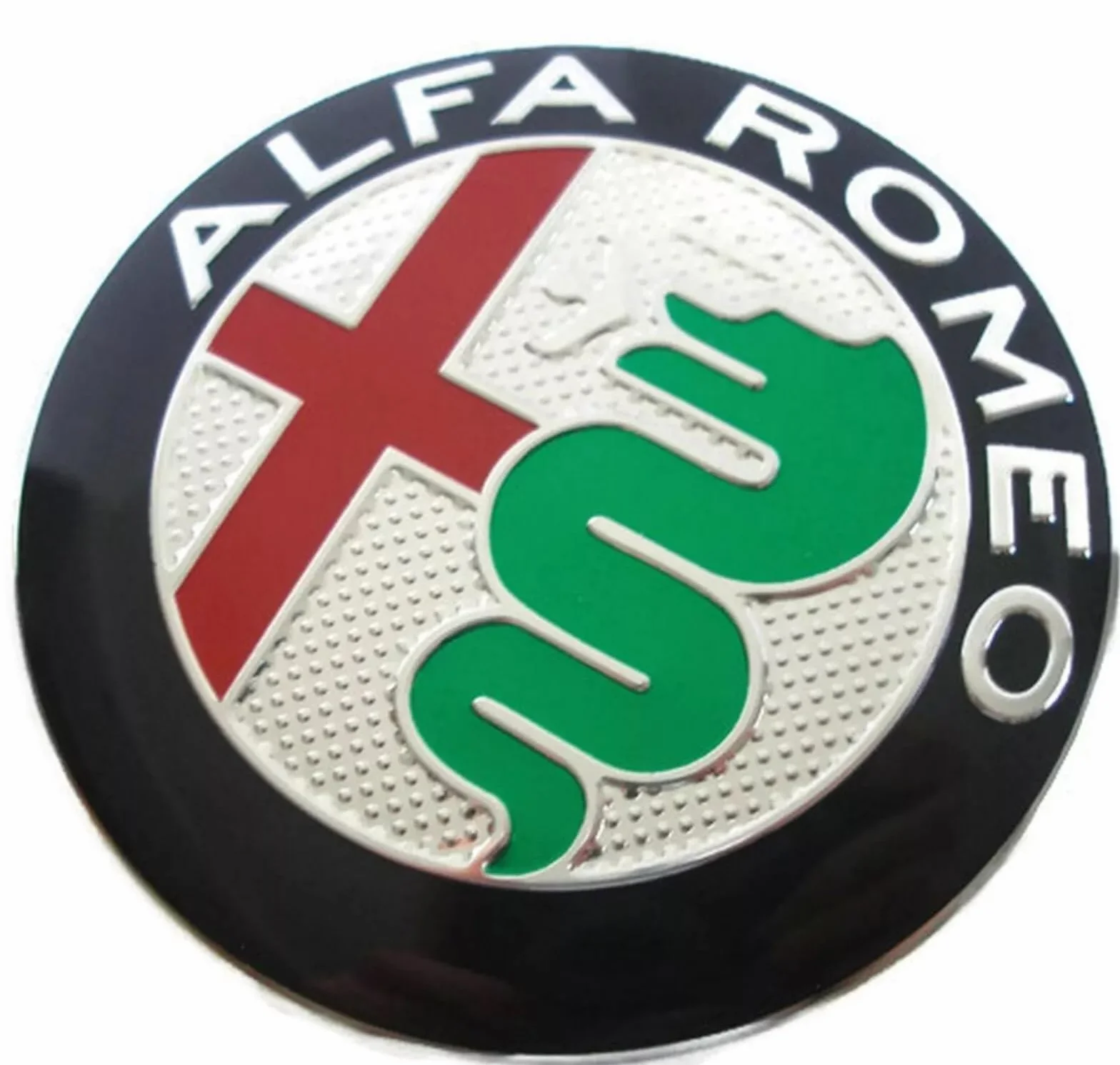 Stemma Alfa Romeo 74mm Emblema Metallo Cofano Anteriore Posteriore Zielony