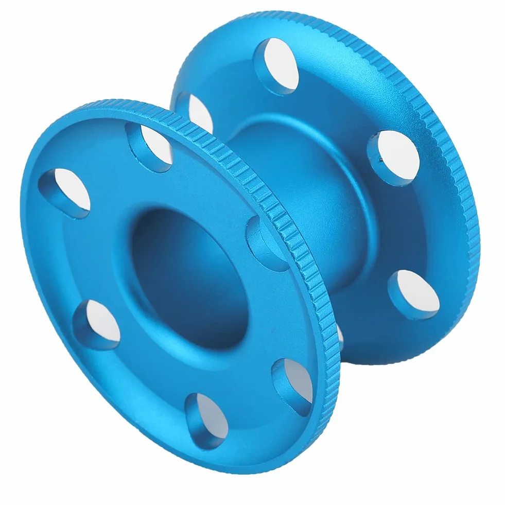 Bobina immersione lega alluminio resistente mulinello subacqueo leggero per immersioni grotta tecniche bobina vuota ampio foro centrale Blu