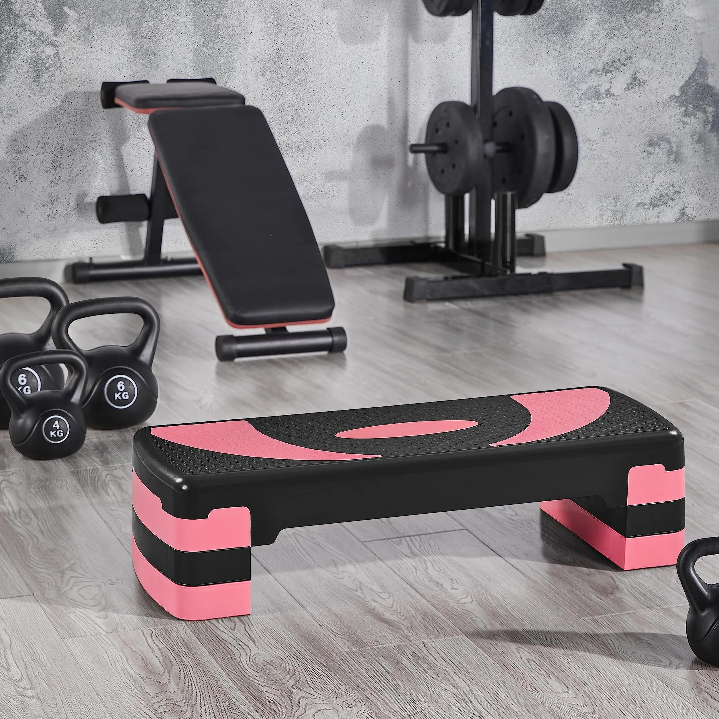 Yaheetech Step Aerobica 3 Altezze Regolabili 10/15/20 cm, Portata 250 kg, Piattaforma Fitness Antiscivolo 79,5 x 30 cm
