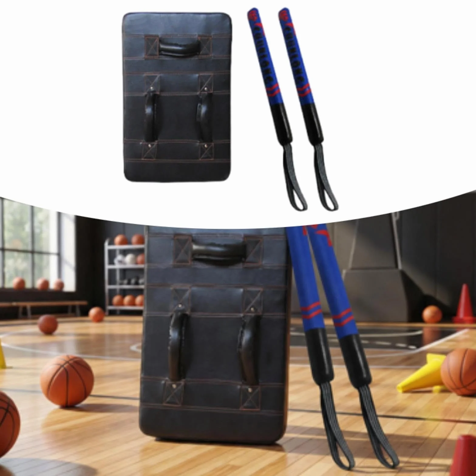 TISHITA 3 Pezzi Paracolpi Basket Cuscino Protezione Blocco Pallacanestro Pad Imbottito Pelle PU Multifunzionale