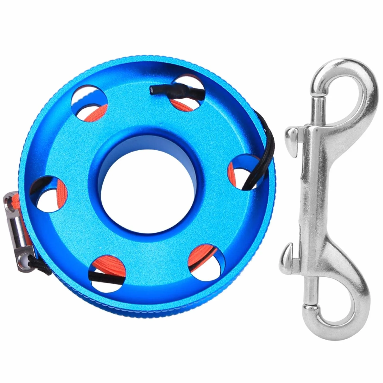 Bobina da immersione in acciaio inox arancione fluo 50 m per snorkeling subacqueo