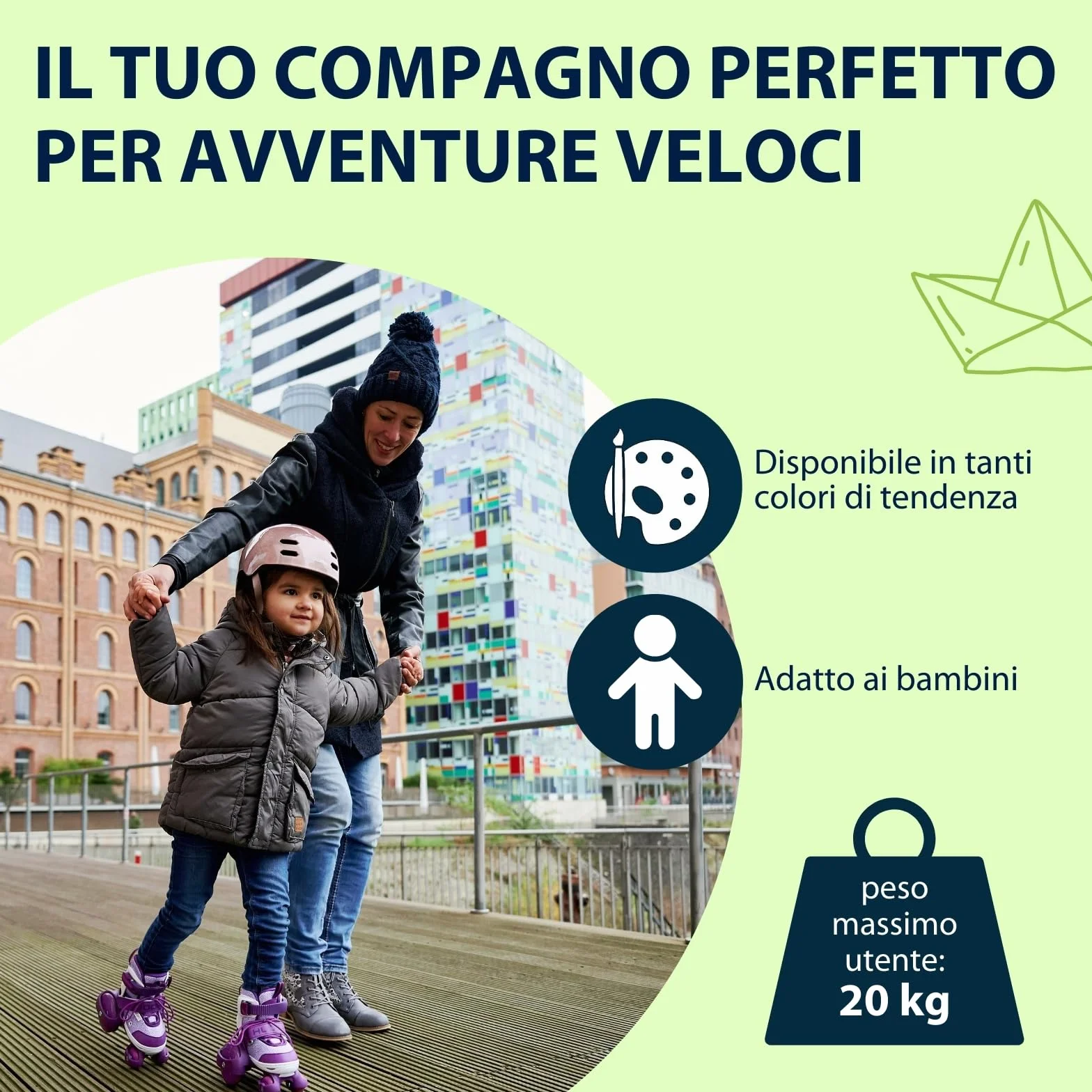 HUDORA Pattini a rotelle My First Quad in diverse misure e colori - pattini a rotelle di qualità per bambini fino a 20kg - pattini regolabili - sicuri e con rotelle grandi per iniziare