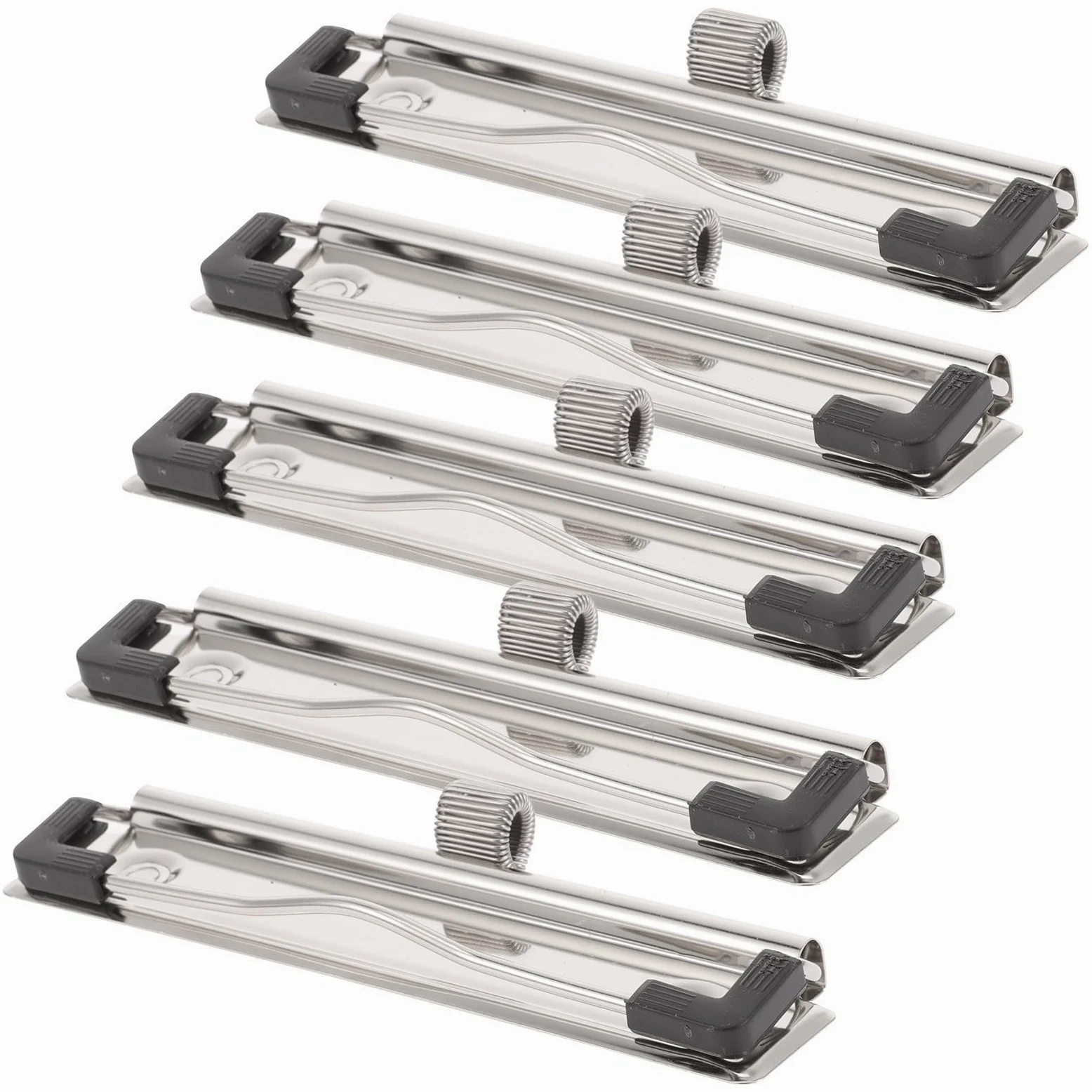 5 Pezzi Clip Metallo per Cartelle Porta Penne, Meccanismo di Bloccaggio Forte e Design Minimalista, per Ufficio e Casa