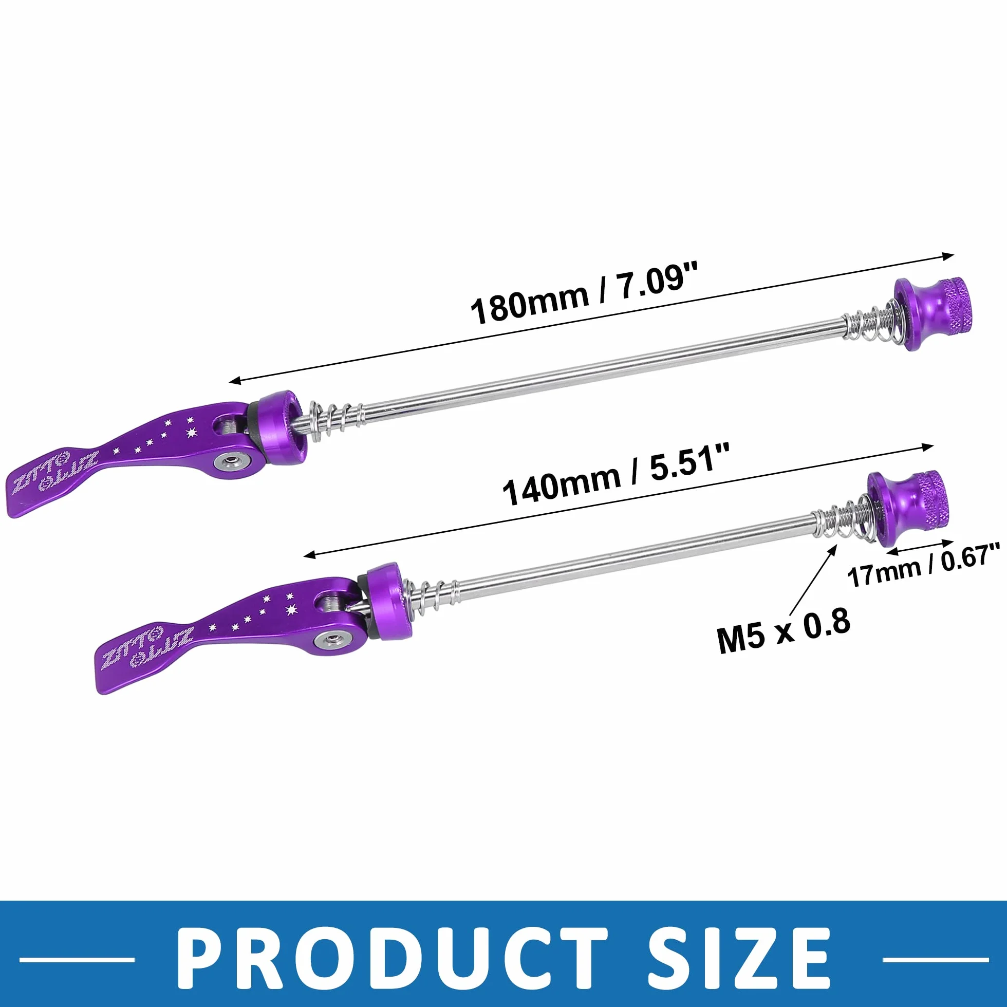 ABSOPRO Bici Rapida Rilascio Leva Spirale Assale Ruota Mozzo Viola 2 Set