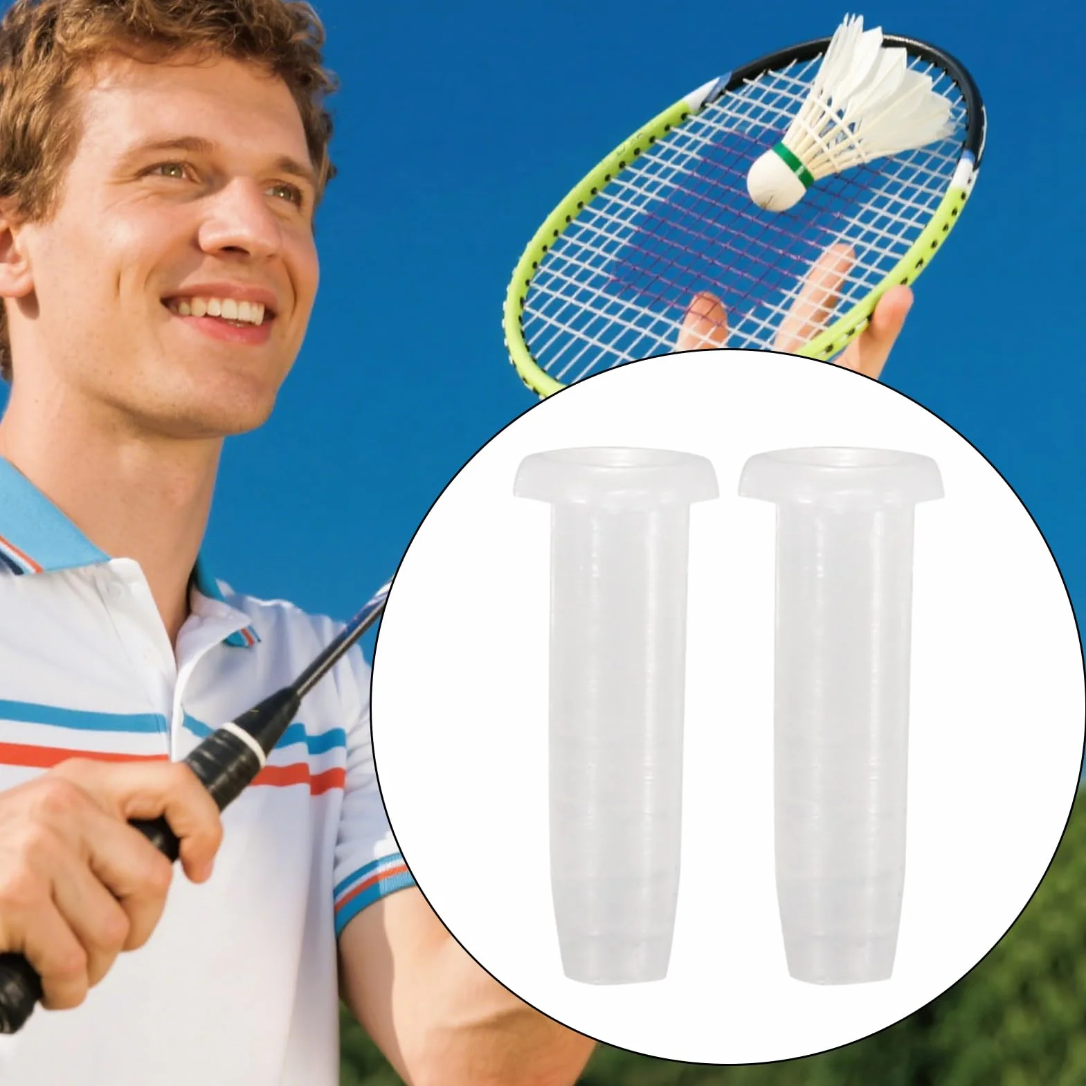 Occhielli da racchetta 100 pezzi bianco trasparenti con strumento nylon tenditore