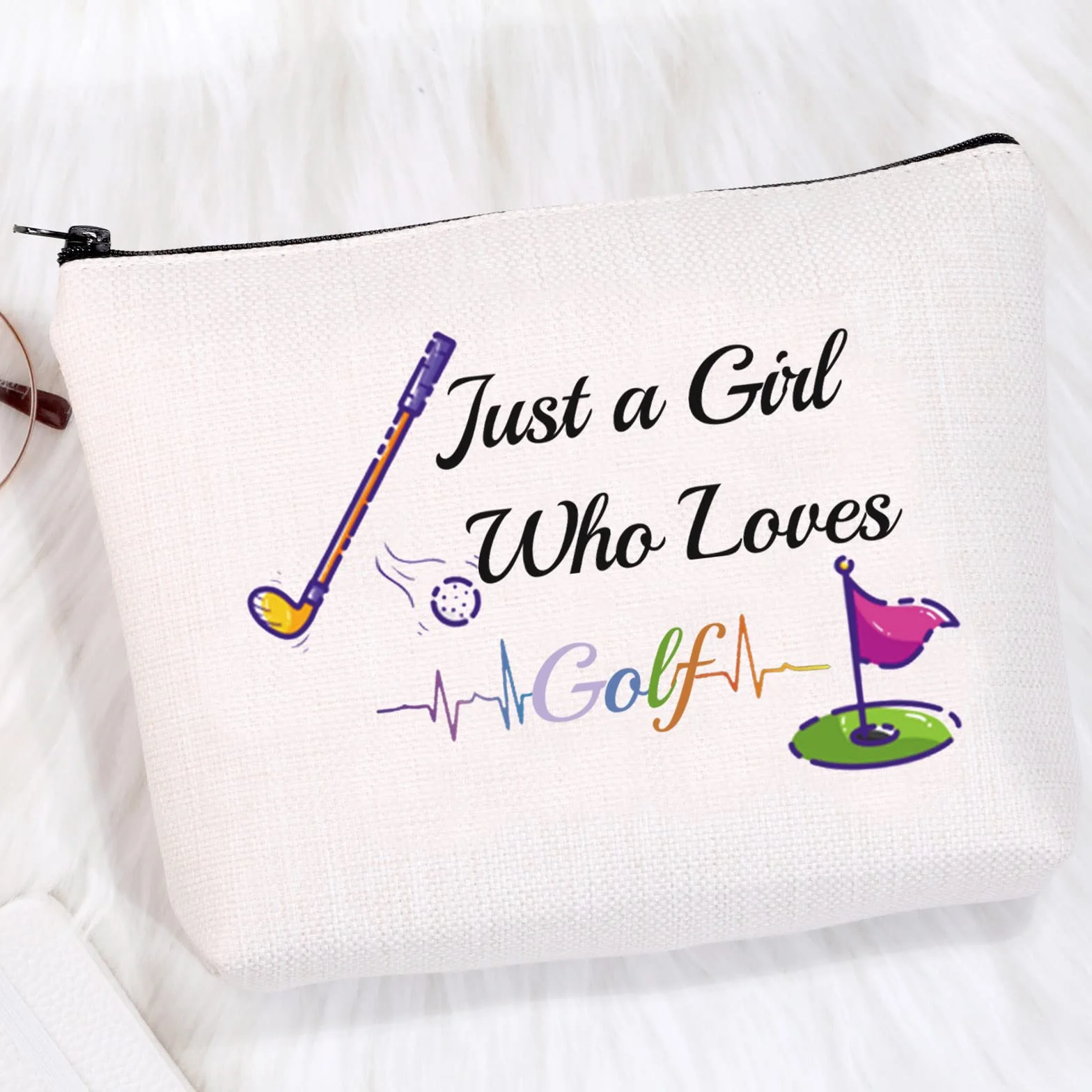 Just a Girl Who Loves Golf Cosmetic Makeup Bag Golfista Borsa da viaggio Organizer
