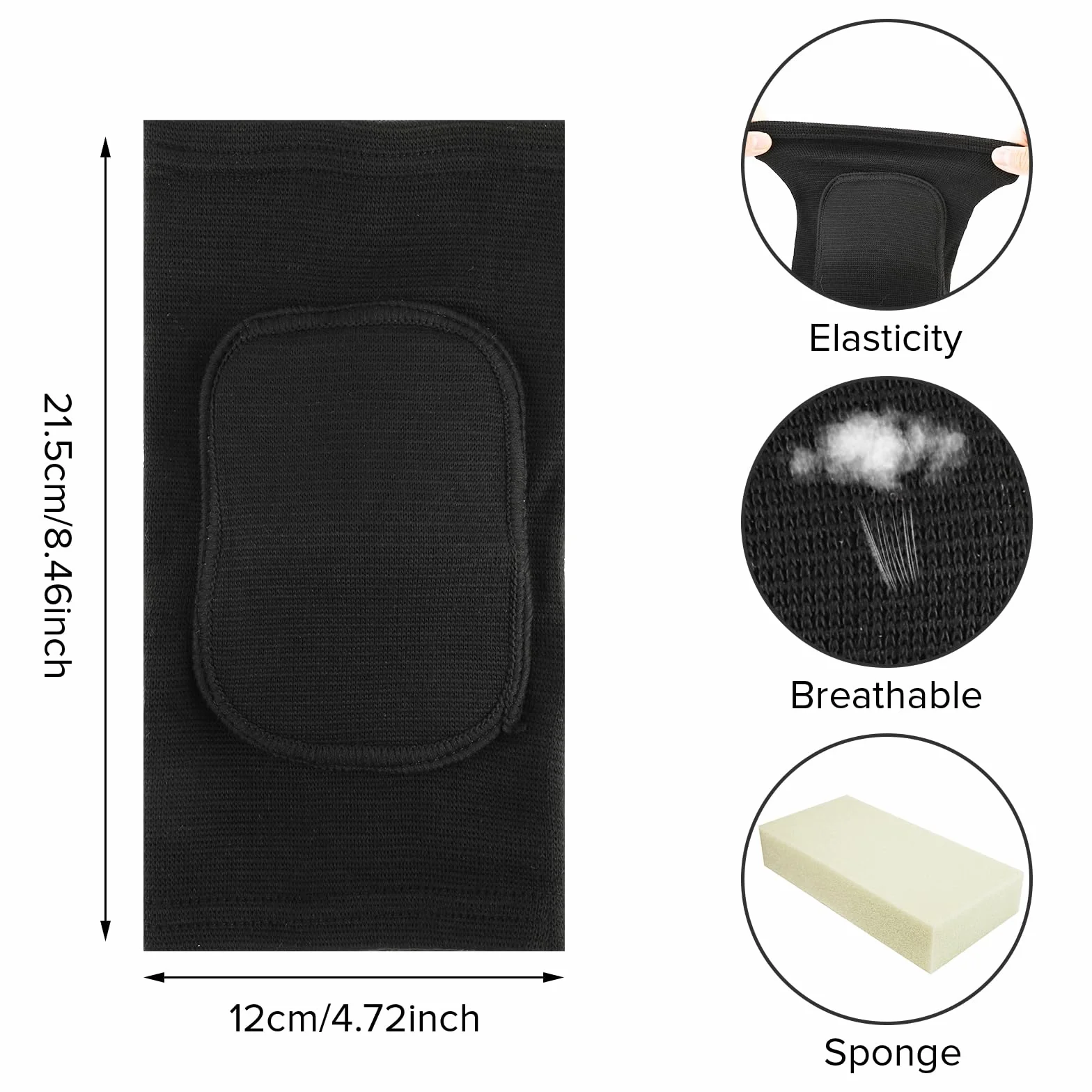 Sibba Gomitiere Compressione Braccia Supporto Fitness Ginocchia Pallavolo Basket Traspirante Bambini Uomini Donne Nero
