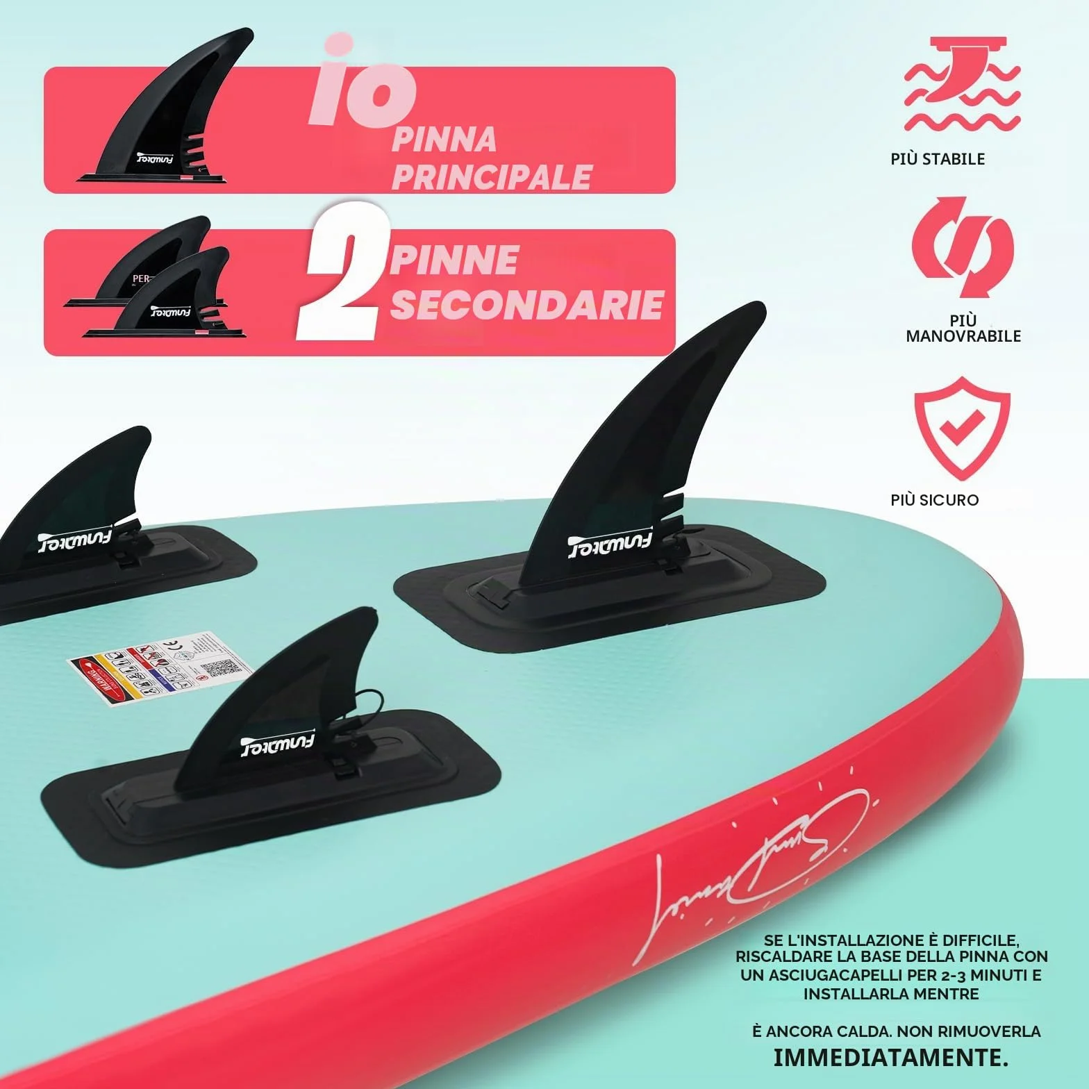 FunWater SUP Tavola Gonfiabile con Pinne, Guinzaglio, Pompa, Pagaia, Zaino per Adulti e Ragazzi
