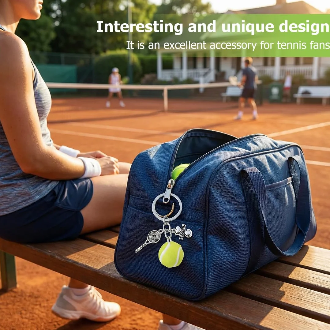 Portachiavi Tennis Racchetta in Acciaio Inox, Accessori Regali per Amanti del Tennis