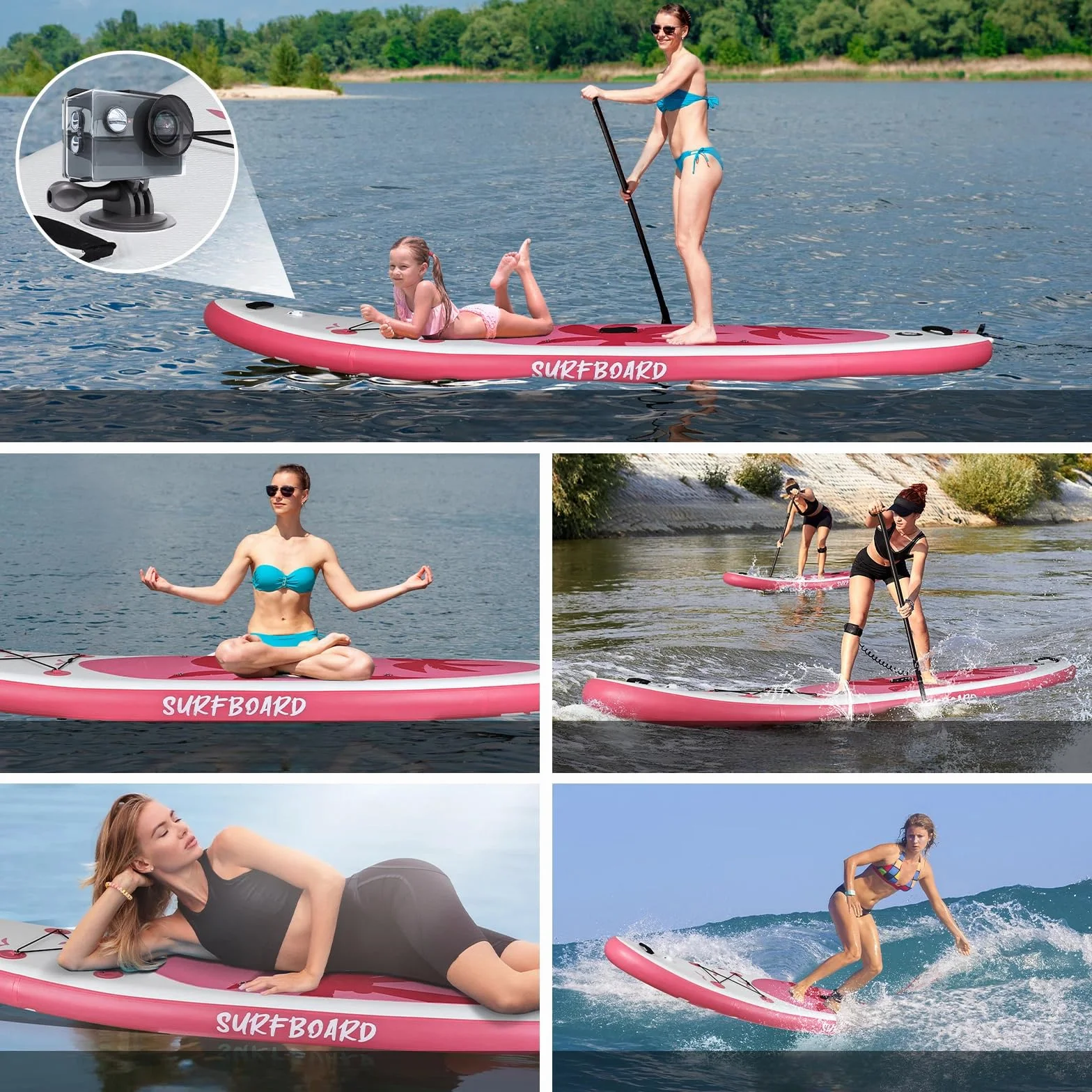 YU YUSING Tavola Sup Gonfiabile 320/335 cm, Sup Gonfiabile Adulti, Paddle Board Gonfiabile, Sedile da Kayak, Pagaia in Alluminio, Pompa, Adatta a Tutti i Livelli di Abilità, Fino a 150 kg
