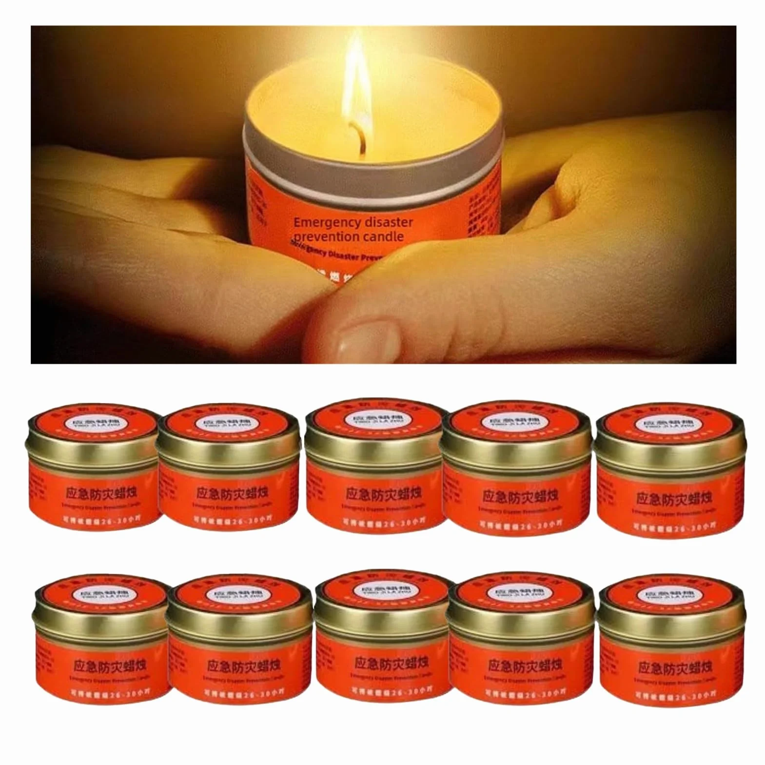 Candele di sopravvivenza a lunga durata 30 ore, impermeabili, senza fumo, per emergenza e campeggio