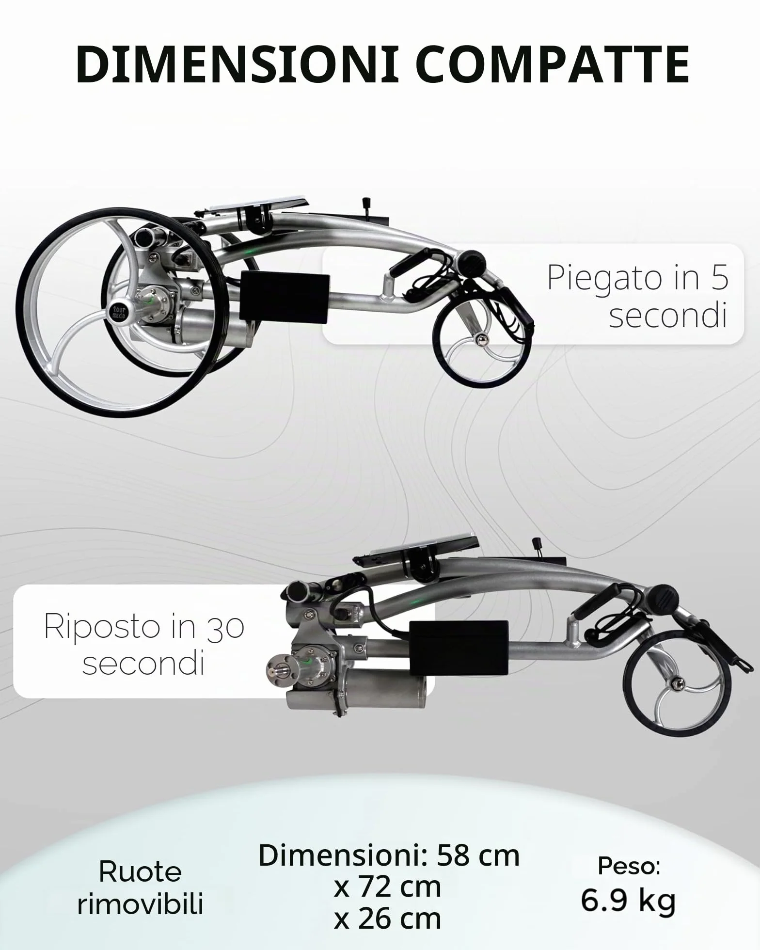 Tour-Made RT-610S Trolley da golf elettrico con batteria al litio e freno a motore
