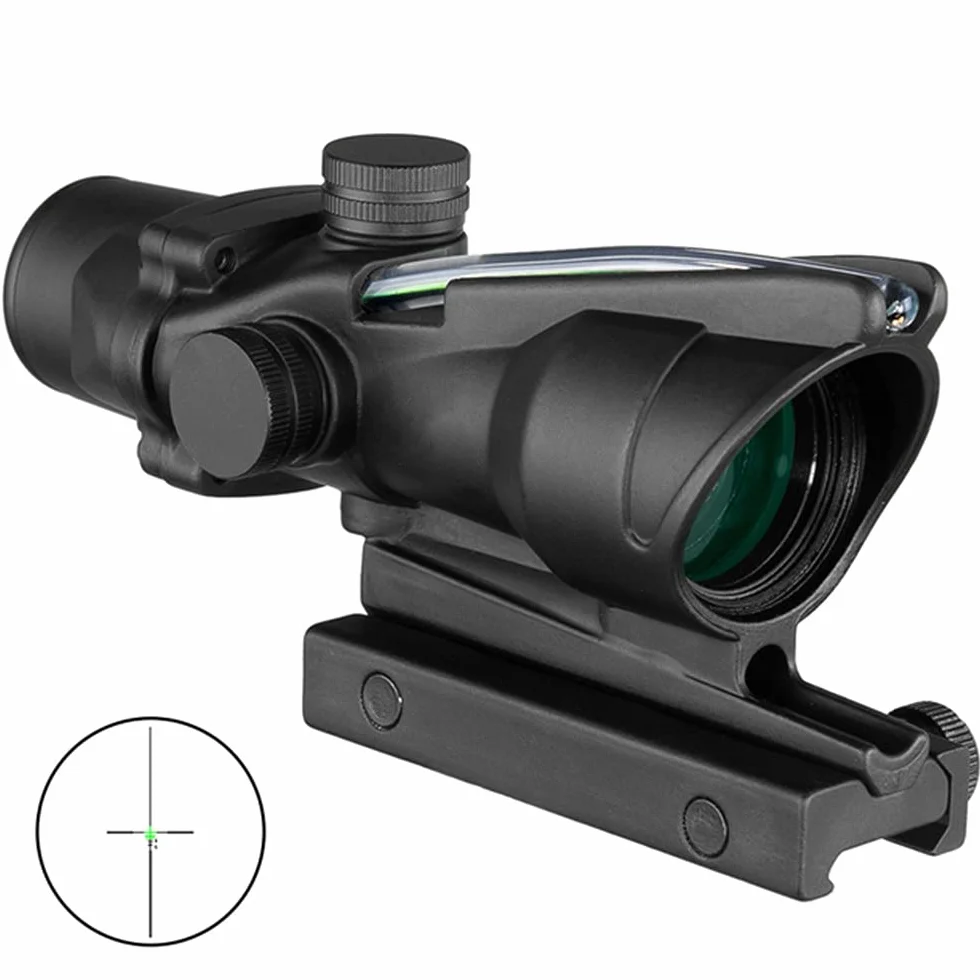 ACEXIER Cannocchiale da puntamento tattico 4x32 Mirino ottico con Reticolo illuminato Rosso Verde per Caccia