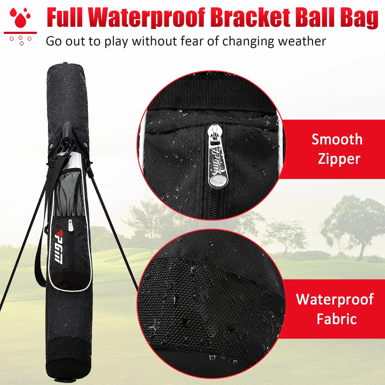 PGM Sacca da golf leggera con cinghia e supporto 2.0, borsa Pitch Putt per Driving Range
