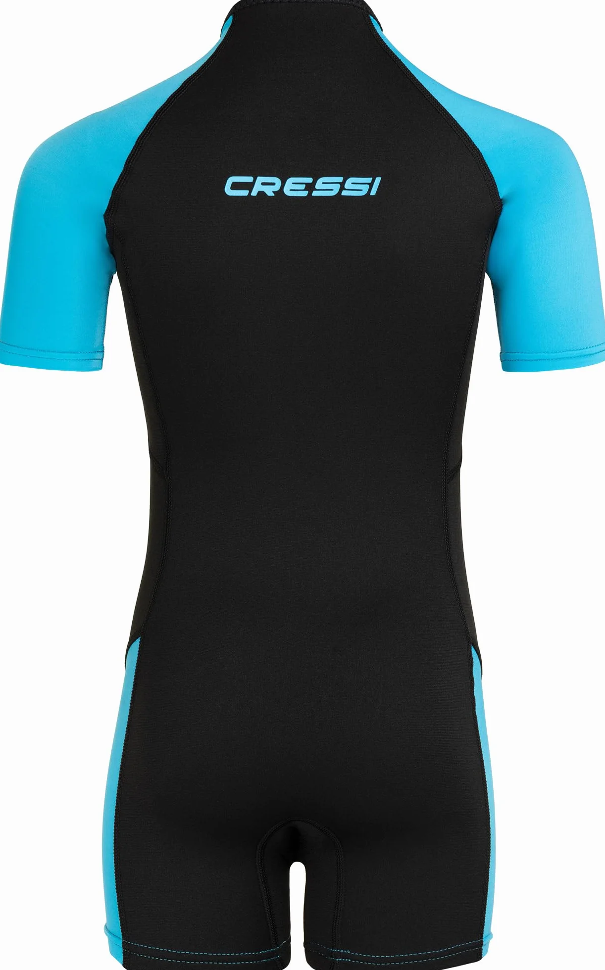Cressi Little Shark Muta Shorty 2 mm Bambini Unisex Maniche Corte Protezione Termica UV Nuoto Snorkeling Sport Acquatici Zip Frontale