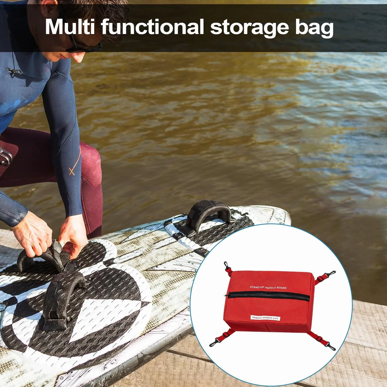 Generico Paddle Board Cooler Bag, Waterproof Insulated Deck Storage Organizer with Adjustable Straps, Large Capacity Leakproof for Paddleboarding, Kayaking