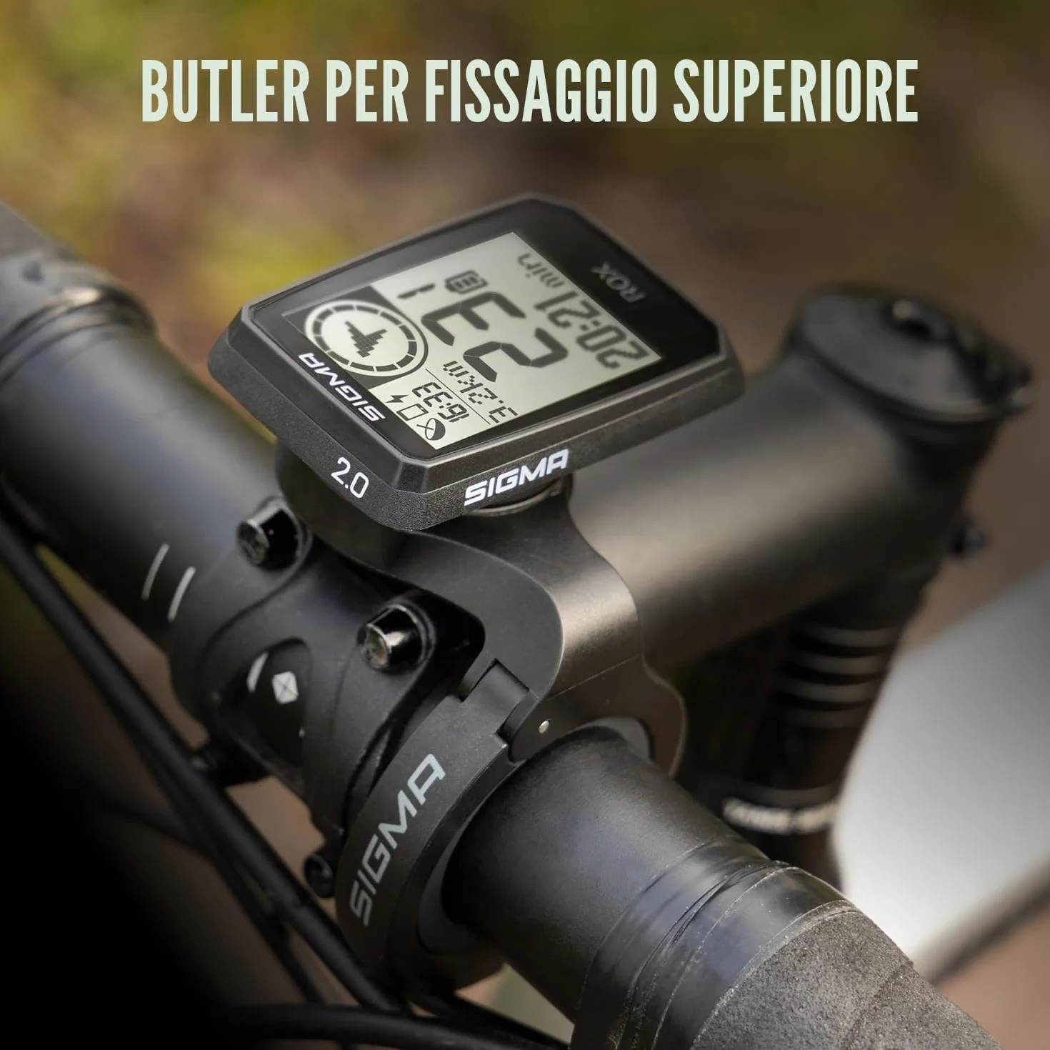 SIGMA ROX 2.0 Endurance Black Computer da bicicletta wireless GPS navigazione 26h Compatibile E-Bike