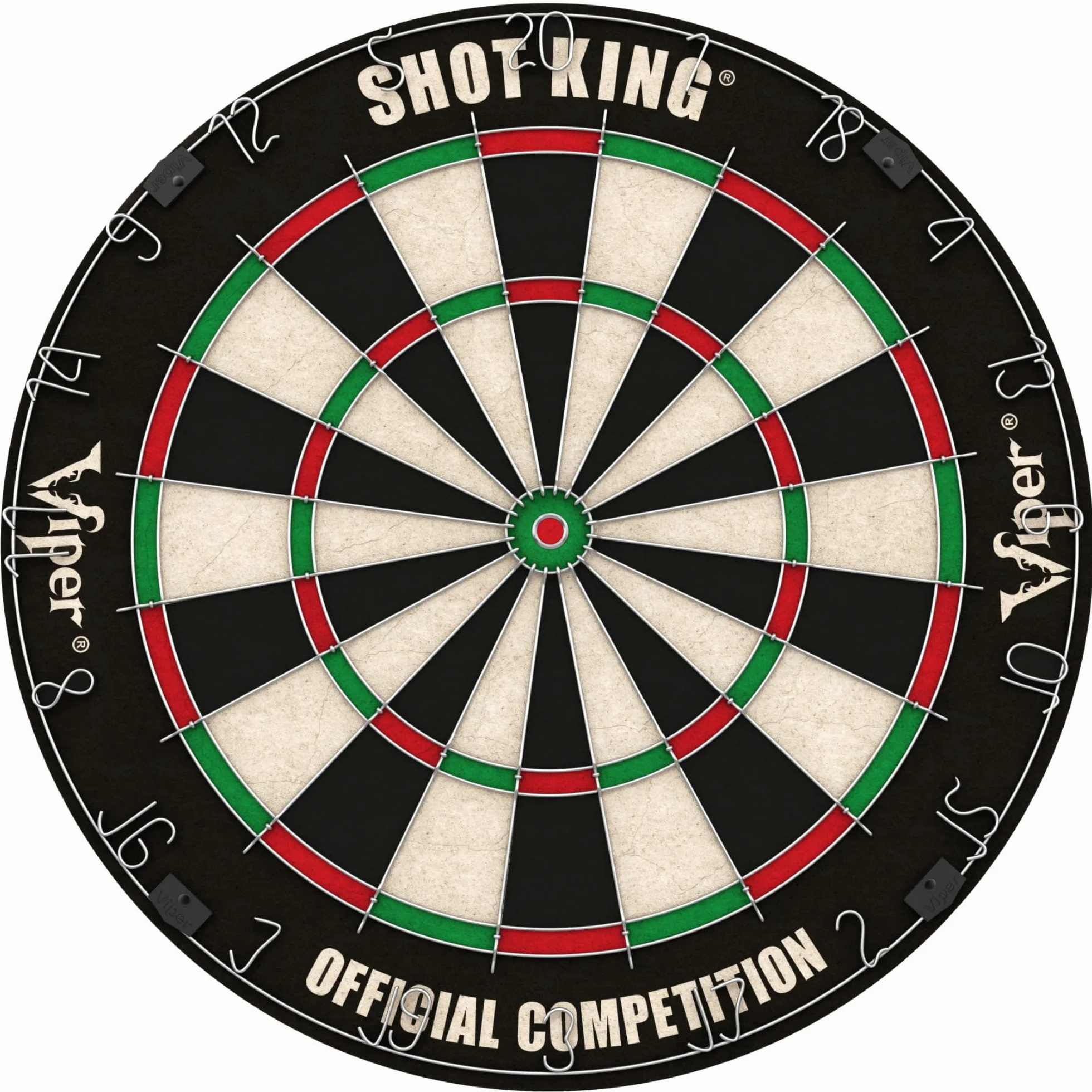Shot King Regulation Set di bersagli con punta in acciaio 45,1 cm 6 freccette nero