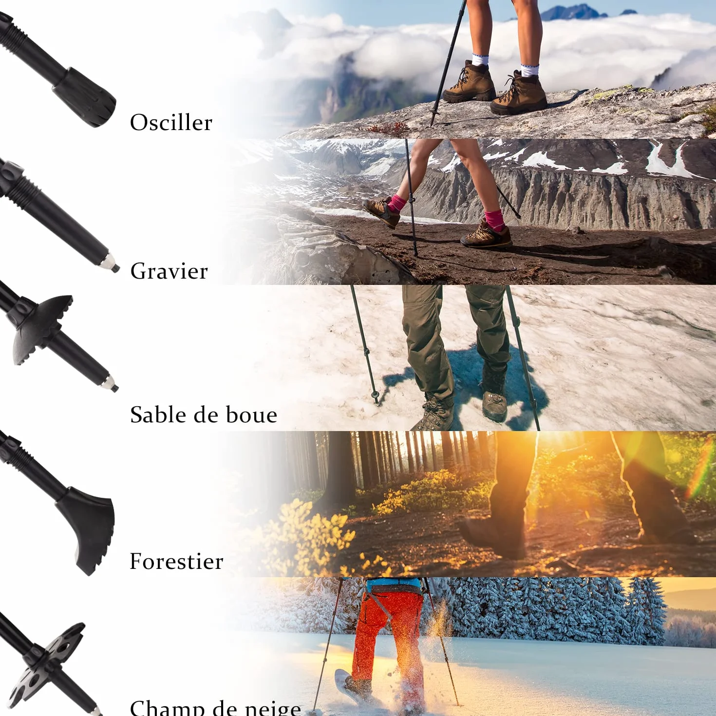 Bastoni Trekking 2 Pezzi Bastone da Trekking e Camminata Nordica Pieghevoli 36-130cm Alluminio Nordic Walking