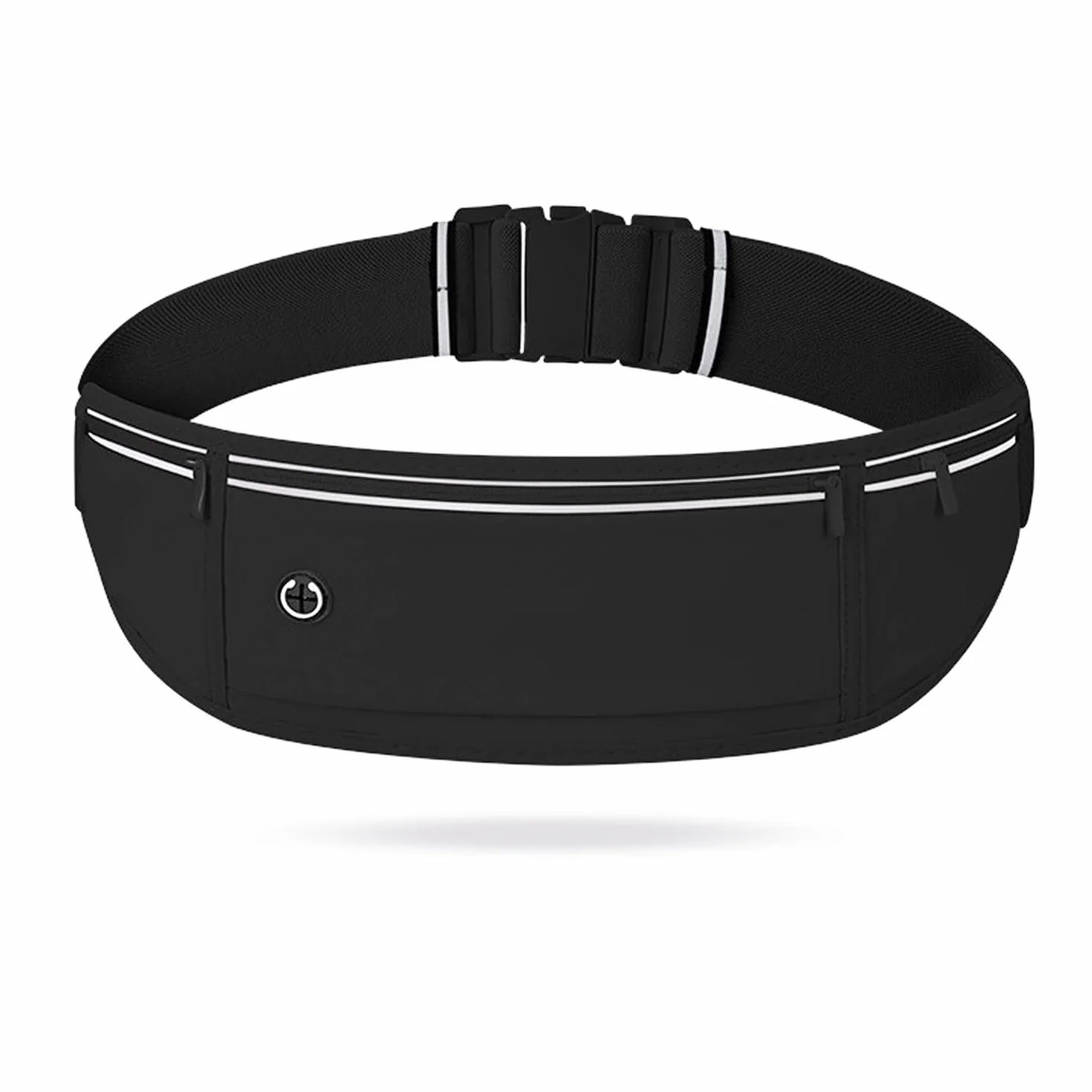Cintura da corsa impermeabile per cellulare 3 tasche ciclismo fitness passeggiate Nero