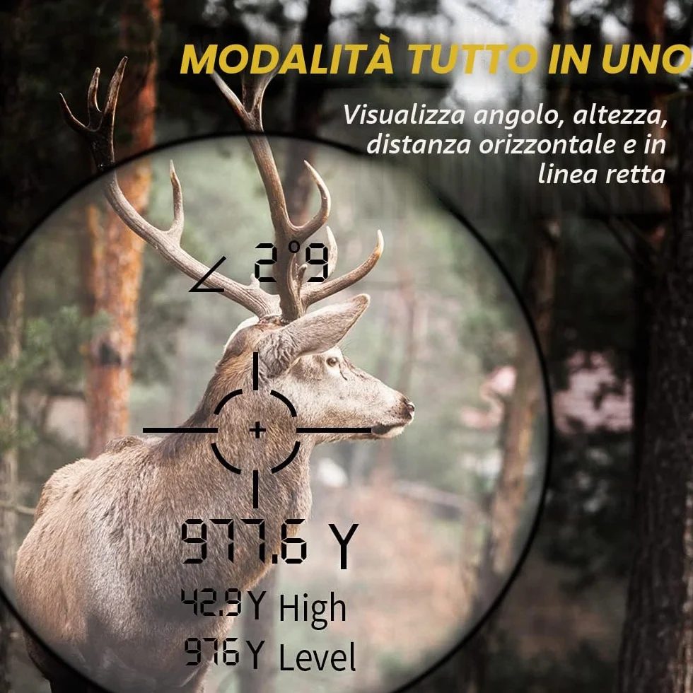 REVASRI Telemetro Caccia 1000 Y/M Impermeabile con Angolo e Distanza Orizzontale