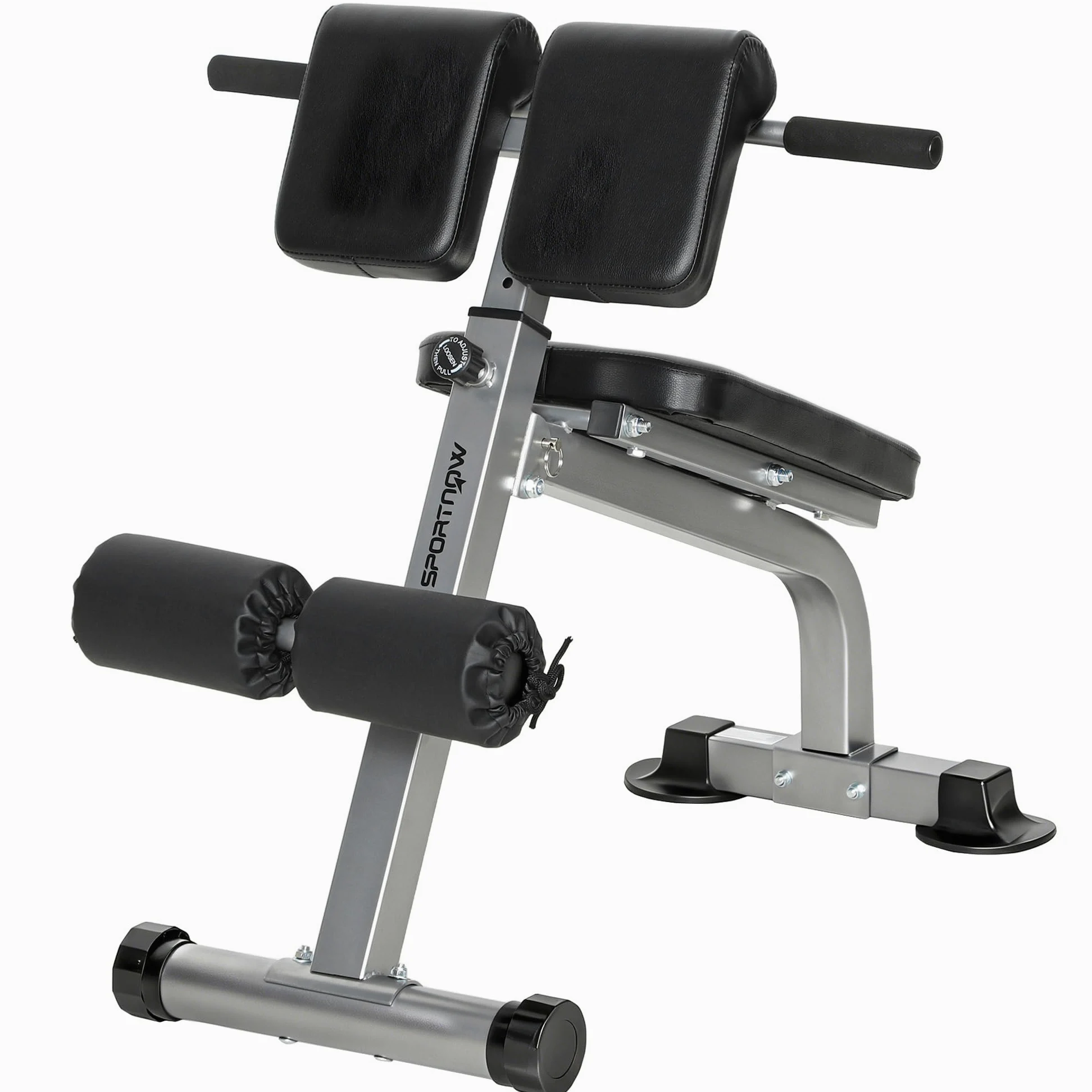SPORTNOW Panca Romana Multifunzione, Sedia Romana Pieghevole con Inclinazione Altezza Regolabile per Iperestensioni Schiena, Panca Addominali Pesi Fitness per Allenamento Palestra Casa, Capacità 150kg