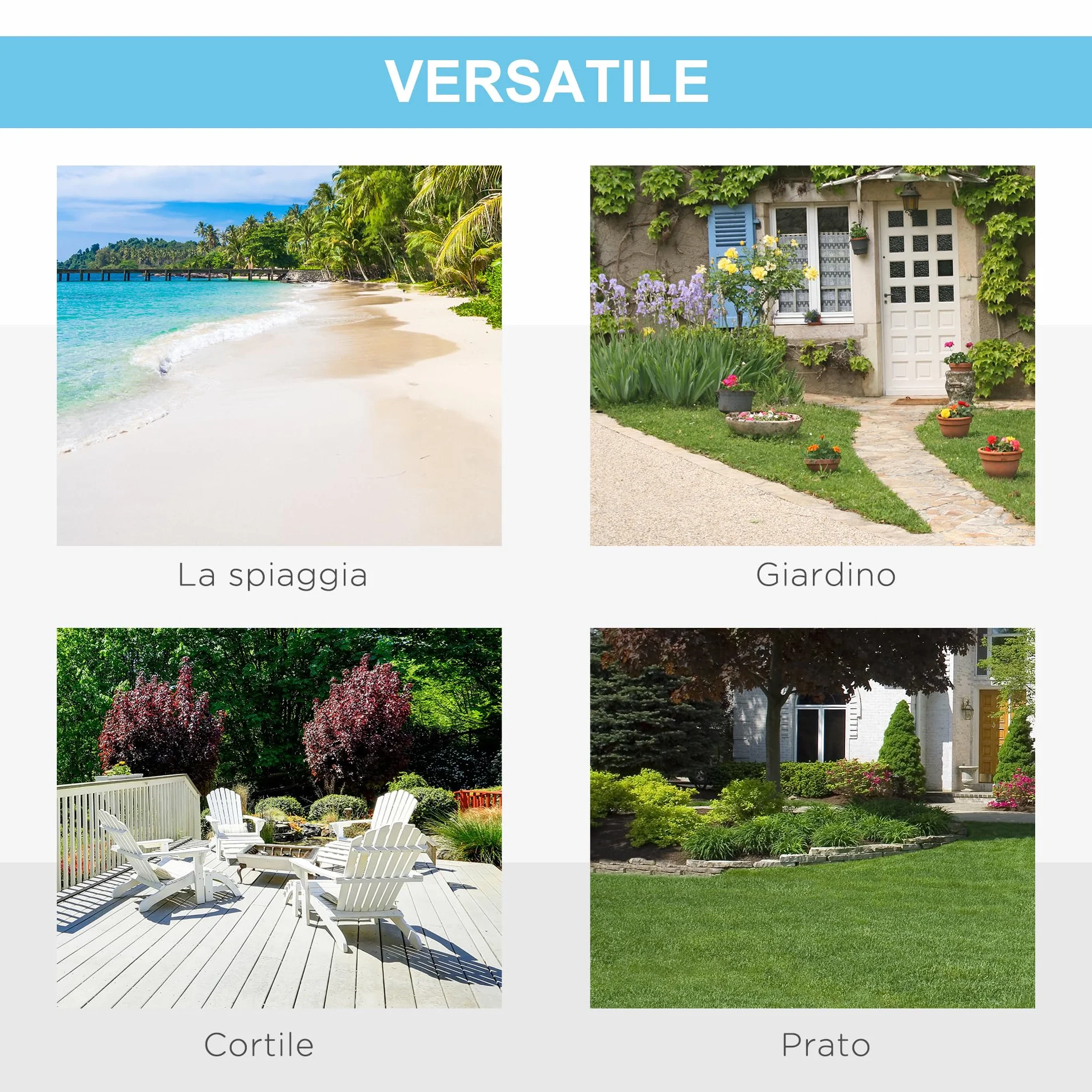 Outsunny Tenda da Spiaggia con Finestre Richiudibili e Porta a Cerniera, 220x173x120 cm