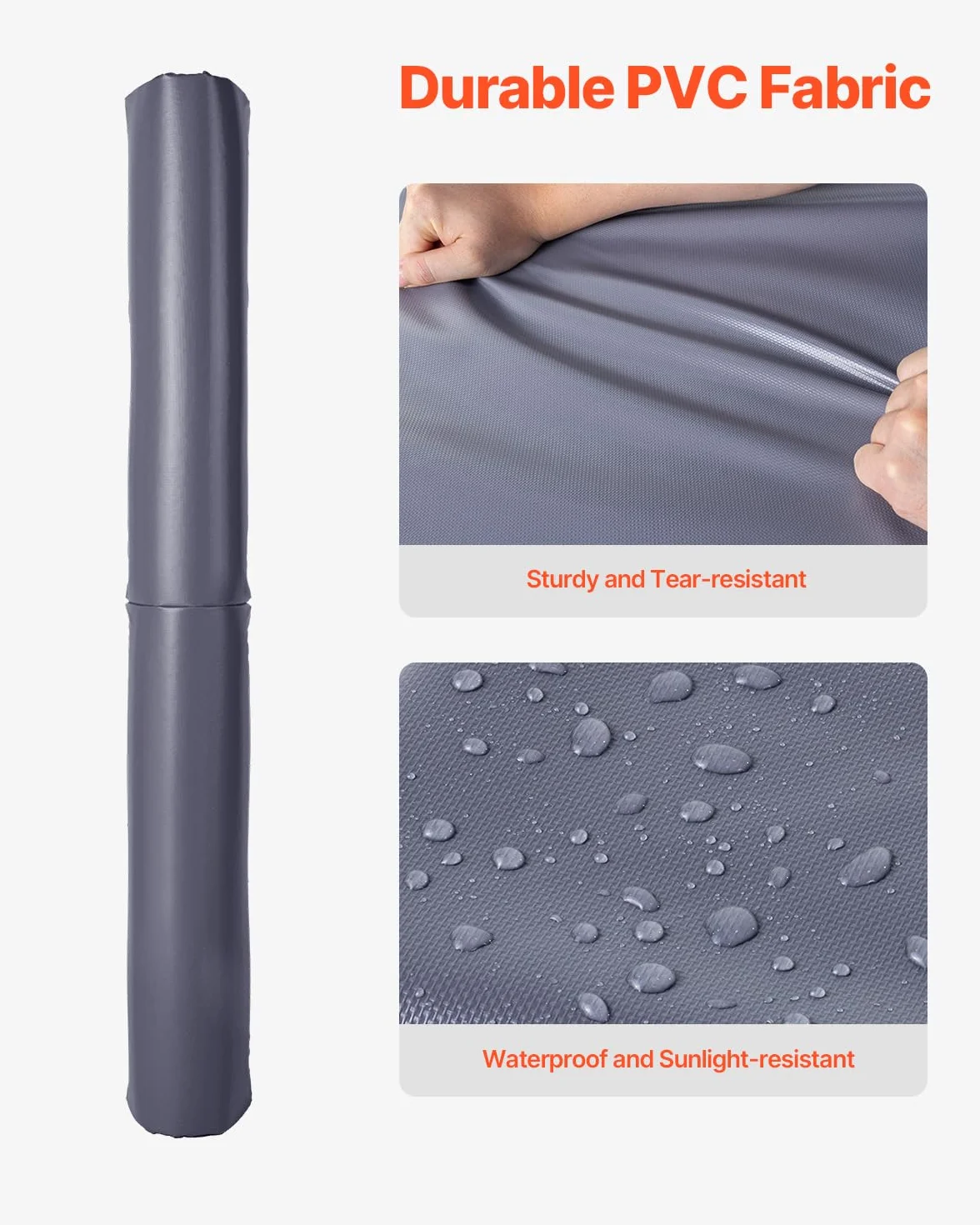 VEVOR Imbottitura per Palo da Basket Altezza 180 cm, Quadrate 40x40-115x115 mm, Tonde 50-160 mm, Cuscinetto Protettivo Grigio