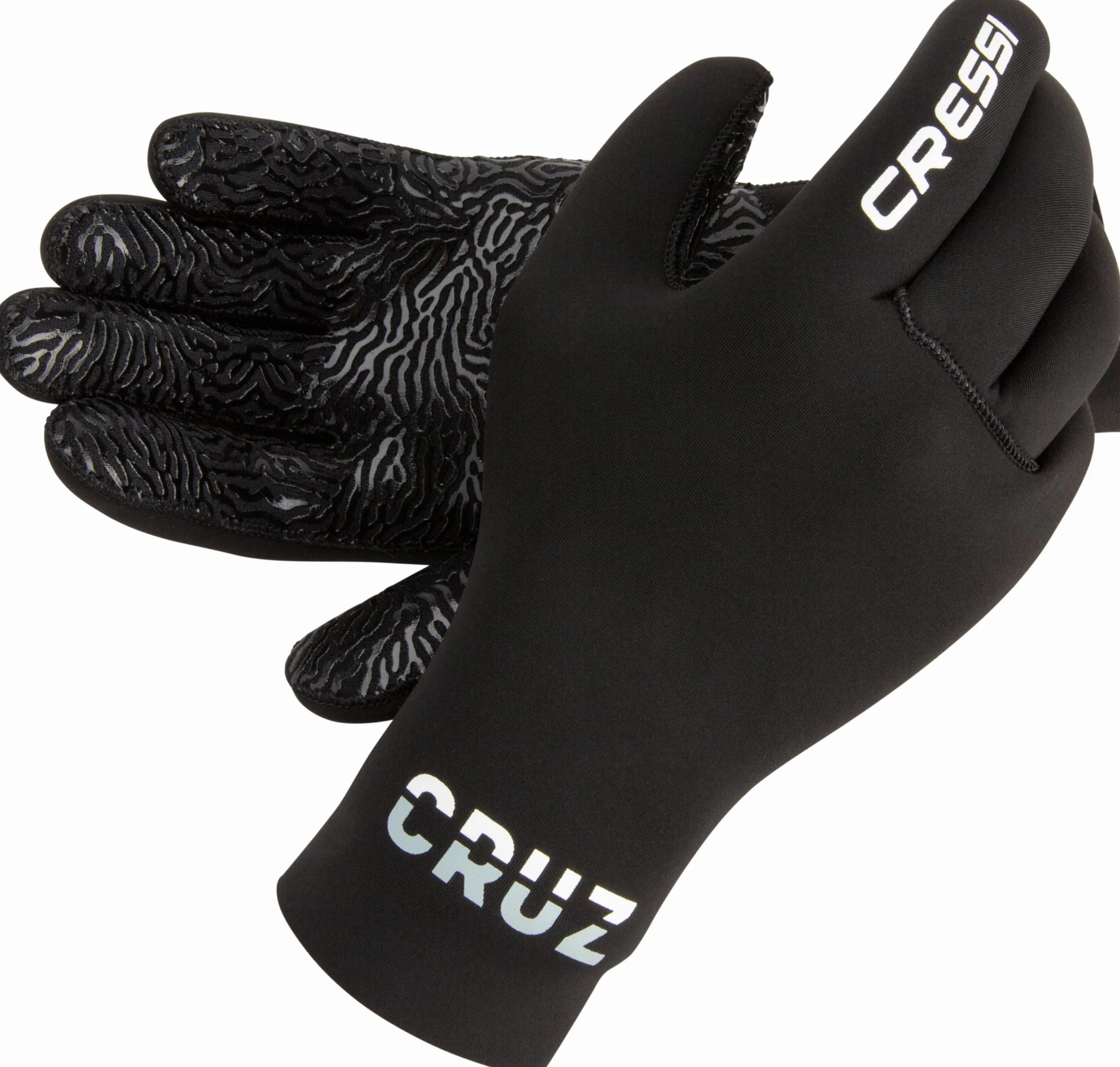 CRESSI Cruz Gloves 3mm Neoprene Black Anti Slip Palm System Immersione Adulto Unisex