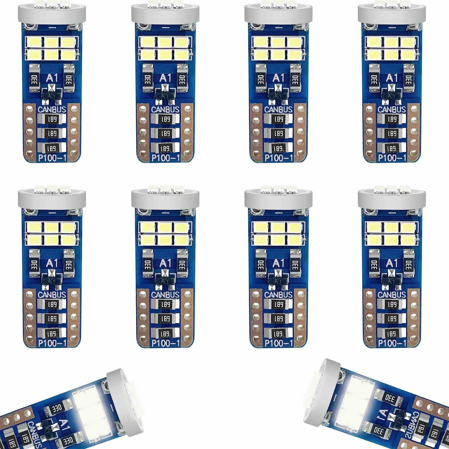 10PCS Lampadine LED T10 W5W 6500K (Bianco), Canbus Senza Errori, Alta Luminosità, Lunga Durata - Illuminazione Interna Auto, Cupola, Plafoniera Aspettar