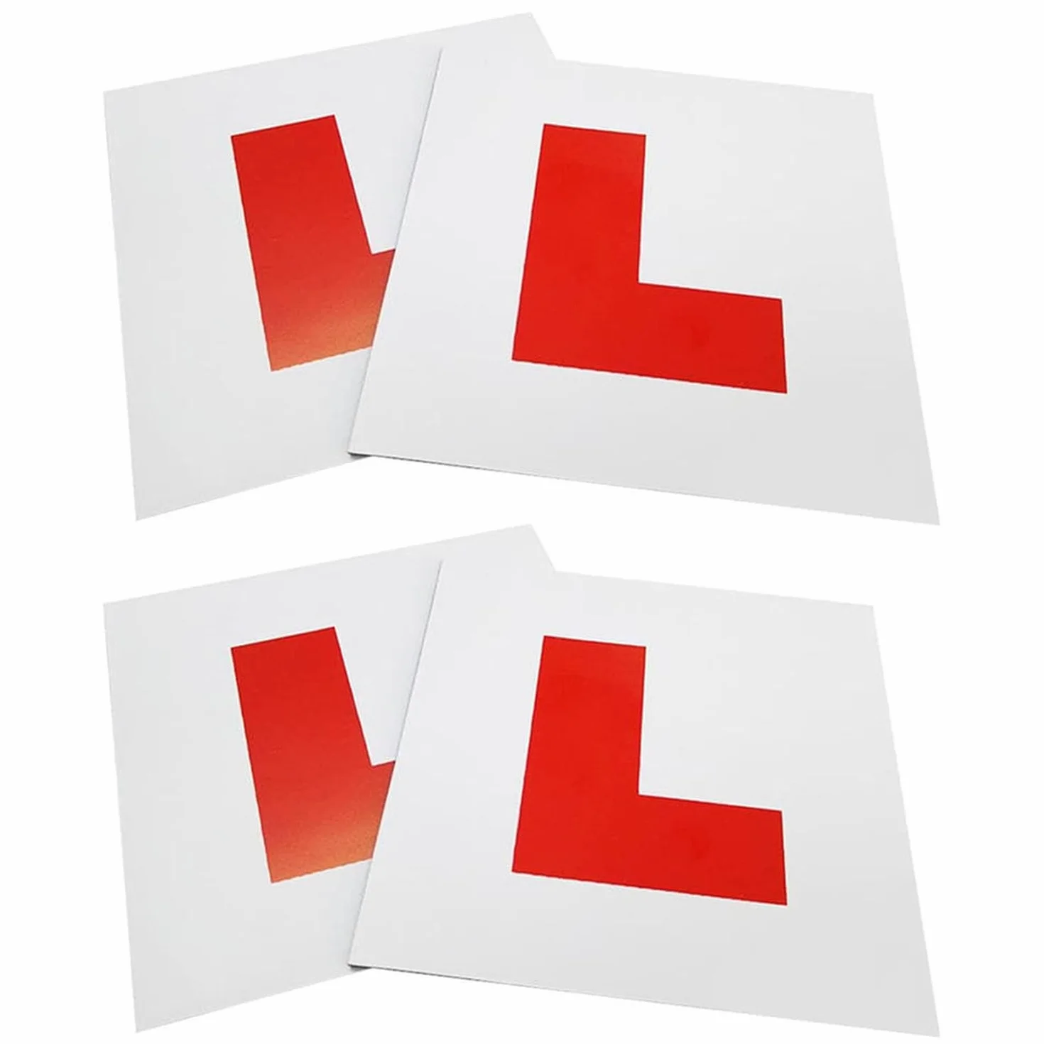4 Pezzi di L-Board Magnetico Impermeabile, Adesivo con Logo L, L-Board Magnetico Super Resistente, L-Board Statico per Finestra Auto, Facile da Spostare, Logo di Apprendimento per Auto