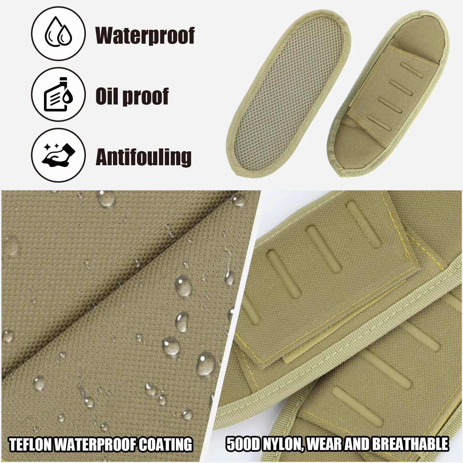 Cuscinetti per Spalla in Nylon Traspirante, Protezione Rimovibili Universali per Gilet Tattico