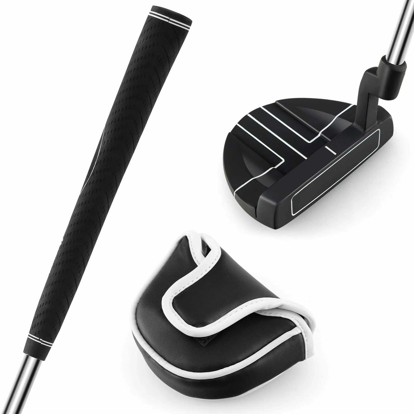 LIFEZEAL Mazza da golf Putter 89 cm metallo portatile destrorsi angolo caduta 72° inclinazione 3° per bambini adolescenti adulti