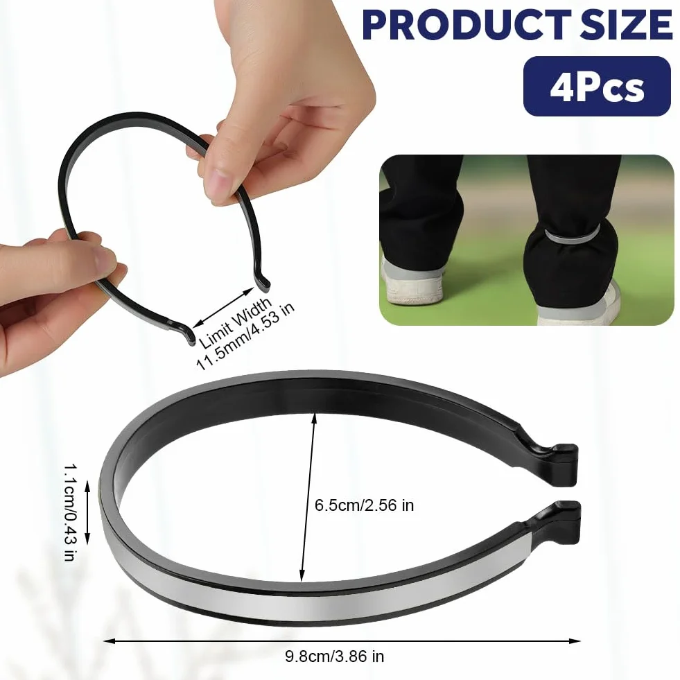 Flintronic 4 Pezzi Clip per Pantaloni da Bicicletta Riflettenti, Fasce di Sicurezza per Caviglie