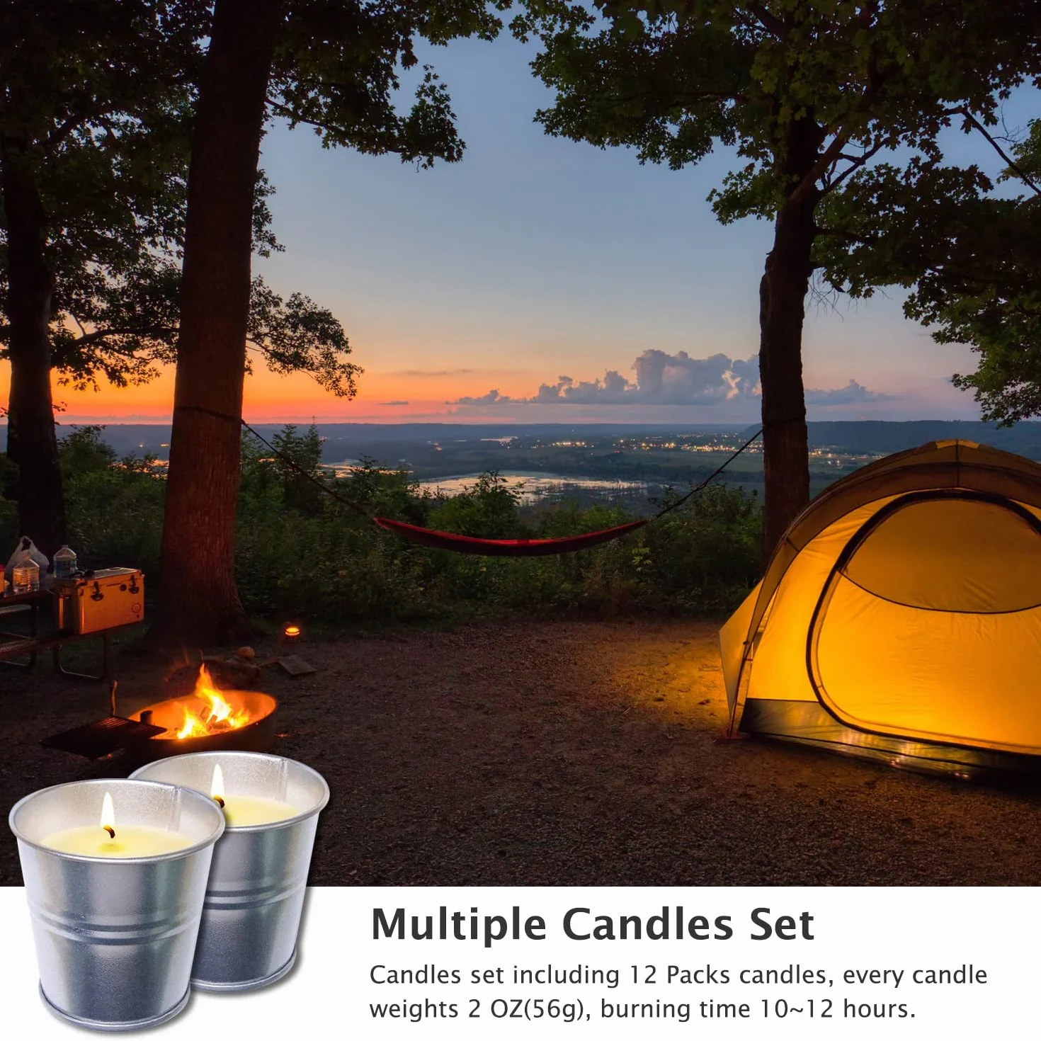 Candele Citronella 12 Pezzi 50g Cera di Soia Naturale per Esterno Giardino