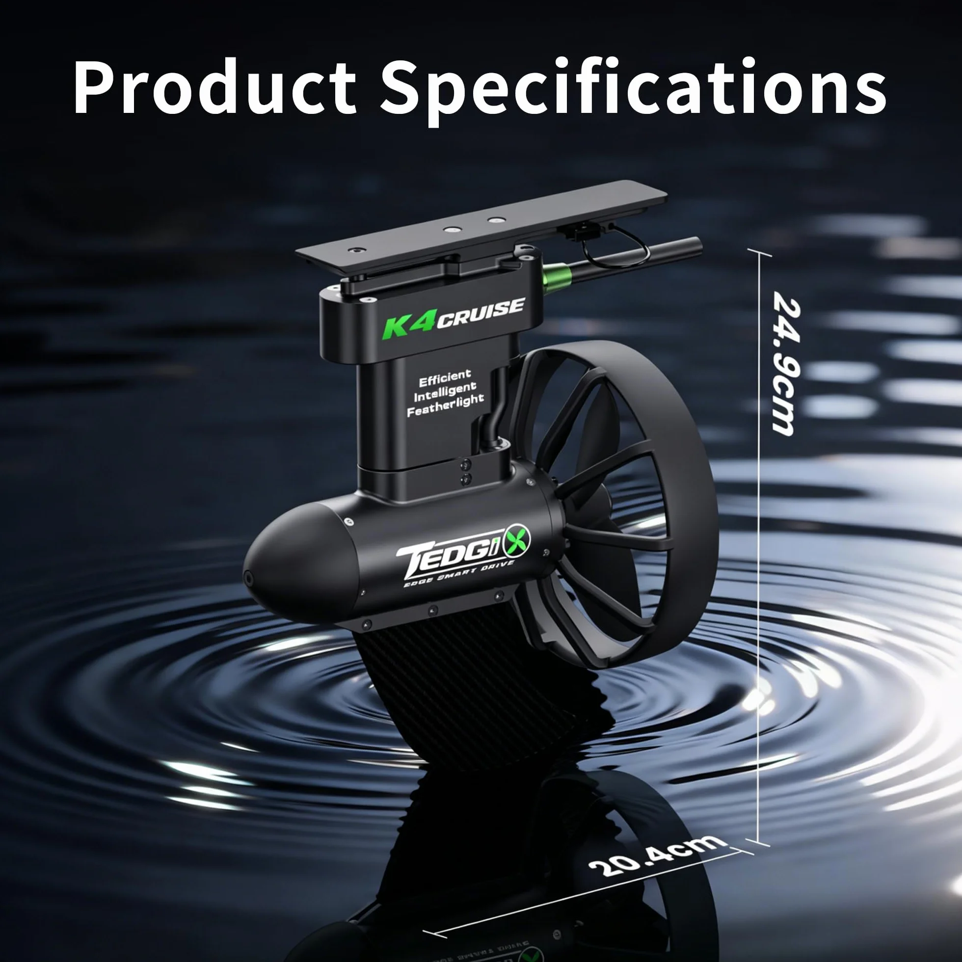 Tedgix K4C 400W Brushless Subacqueo Motore SUP Kayak con Batteria B4 Telecomando Cruise Control