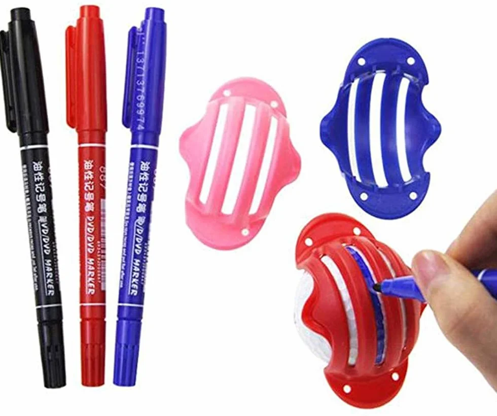 Pennarello per palline da golf, strumento per disegnare e allineare la linea, modello di allenamento con 3 penne