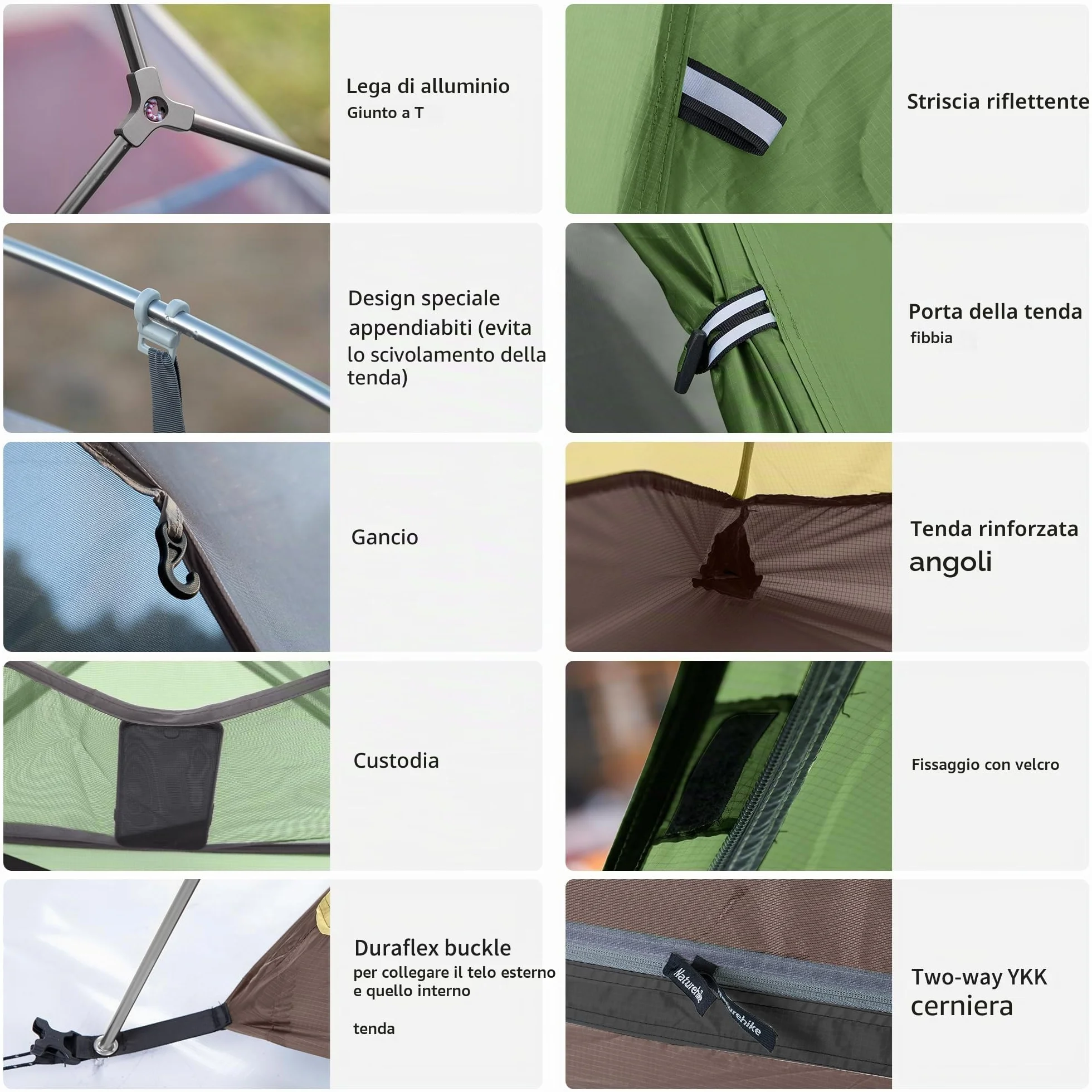 Naturehike Cloud-up 2 Persona Tenda Campeggio Doppio Strato 3-4 Stagioni