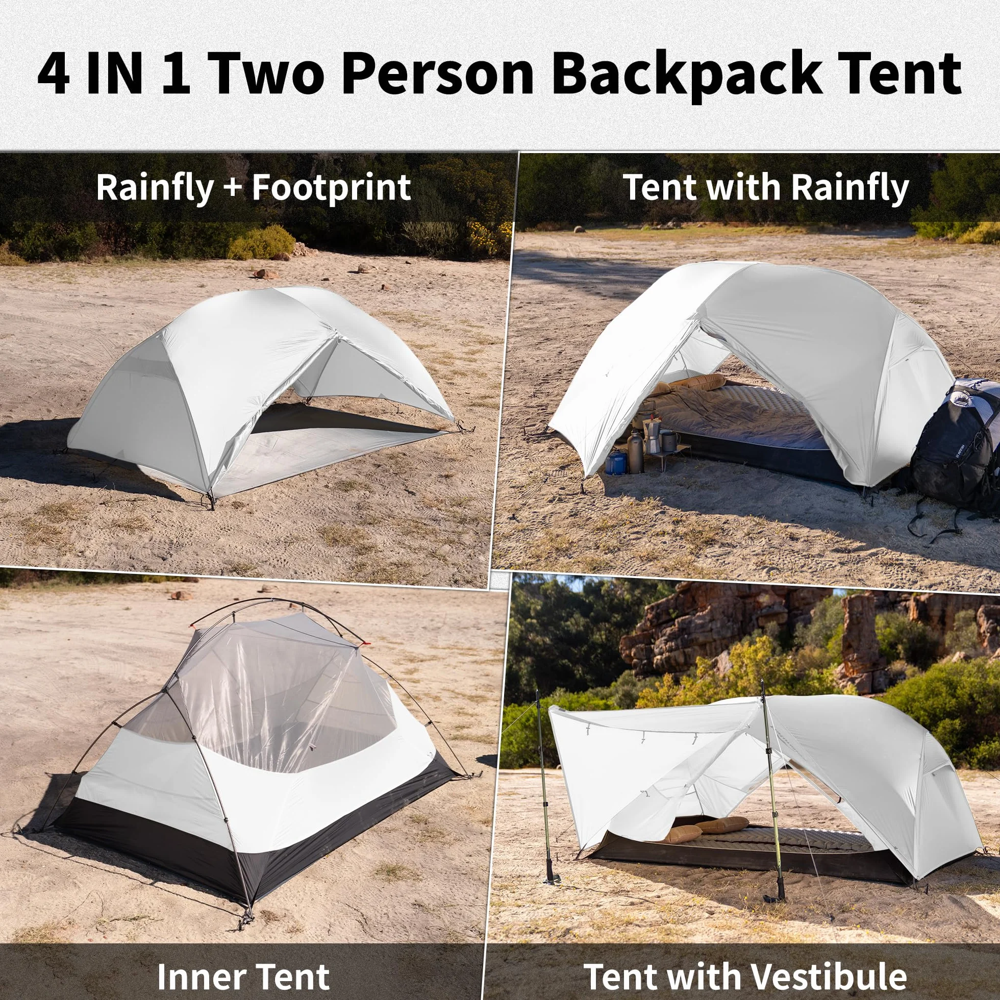 Naturehike Mongar Pro Tenda ultraleggera 3-4 stagioni 1-2-3 persone impermeabile antivento campeggio