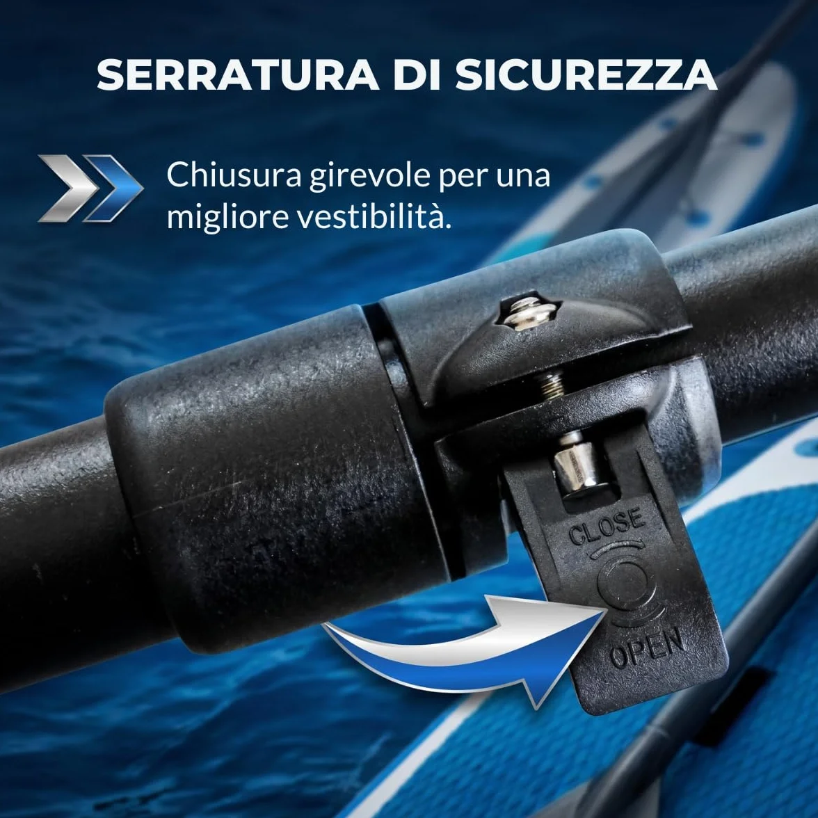 Cavest Remo Paddle Surf Telescopico Regolabile 3 Pezzi Leggero Rimovibile