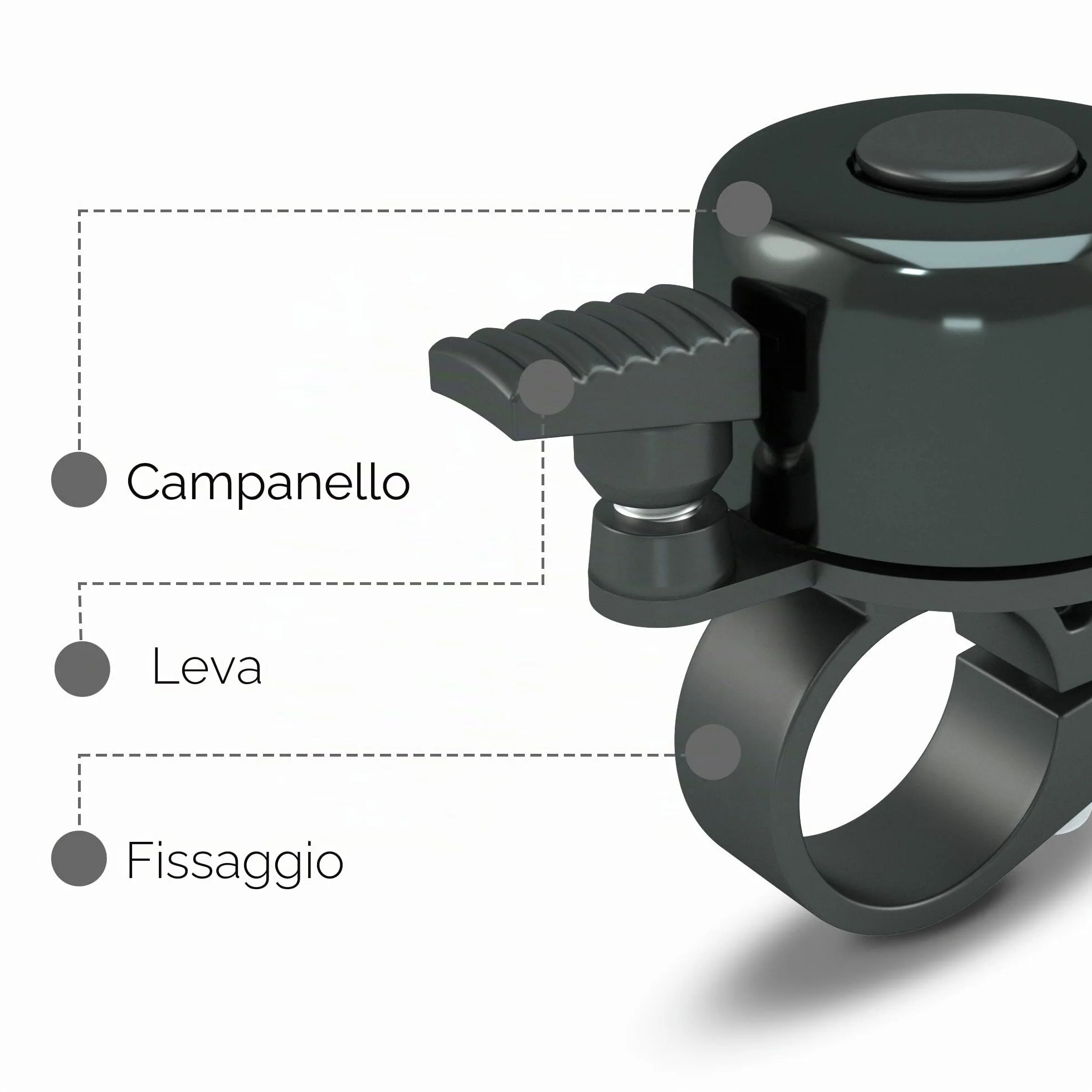 Campanello per bicicletta Mountain Bike in acciaio inox robusto con cacciavite