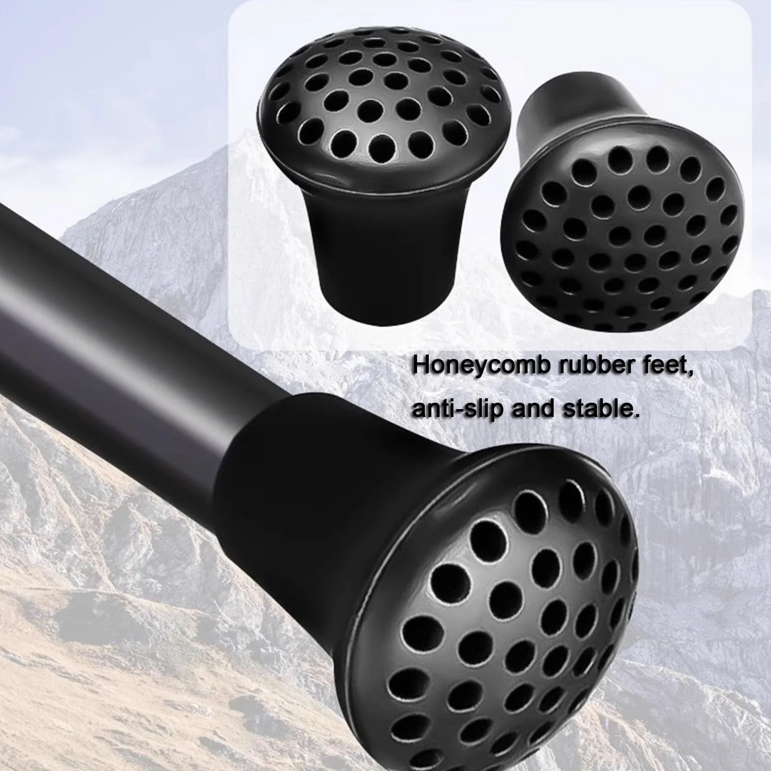 Bastone da Trekking Telescopico 4 Sezioni Lega Titanio Antiscivolo 38-105cm
