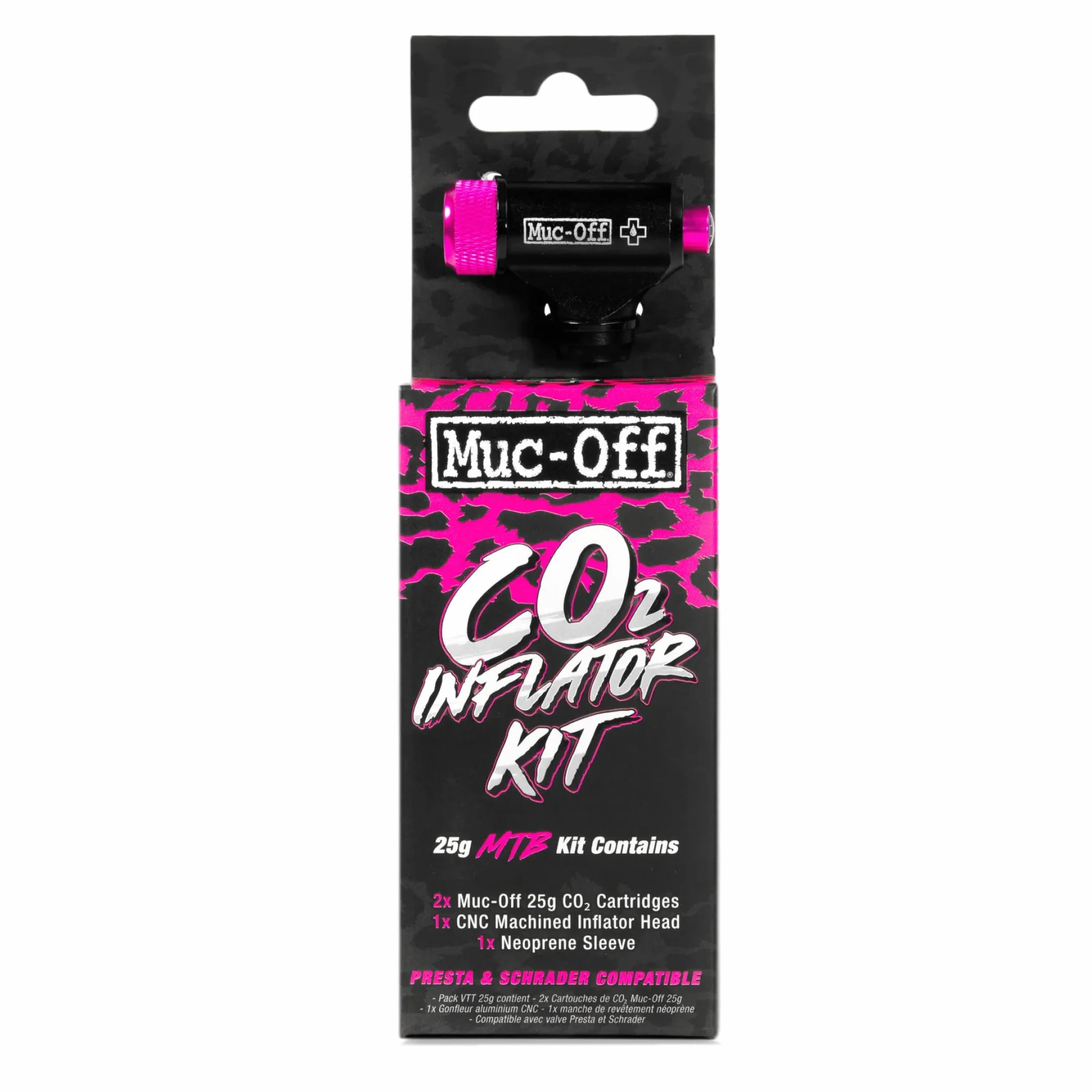 Muc Off Co2 Inflator Kit MTB 2x 25g Co2 Kartusche Neoprenhülle