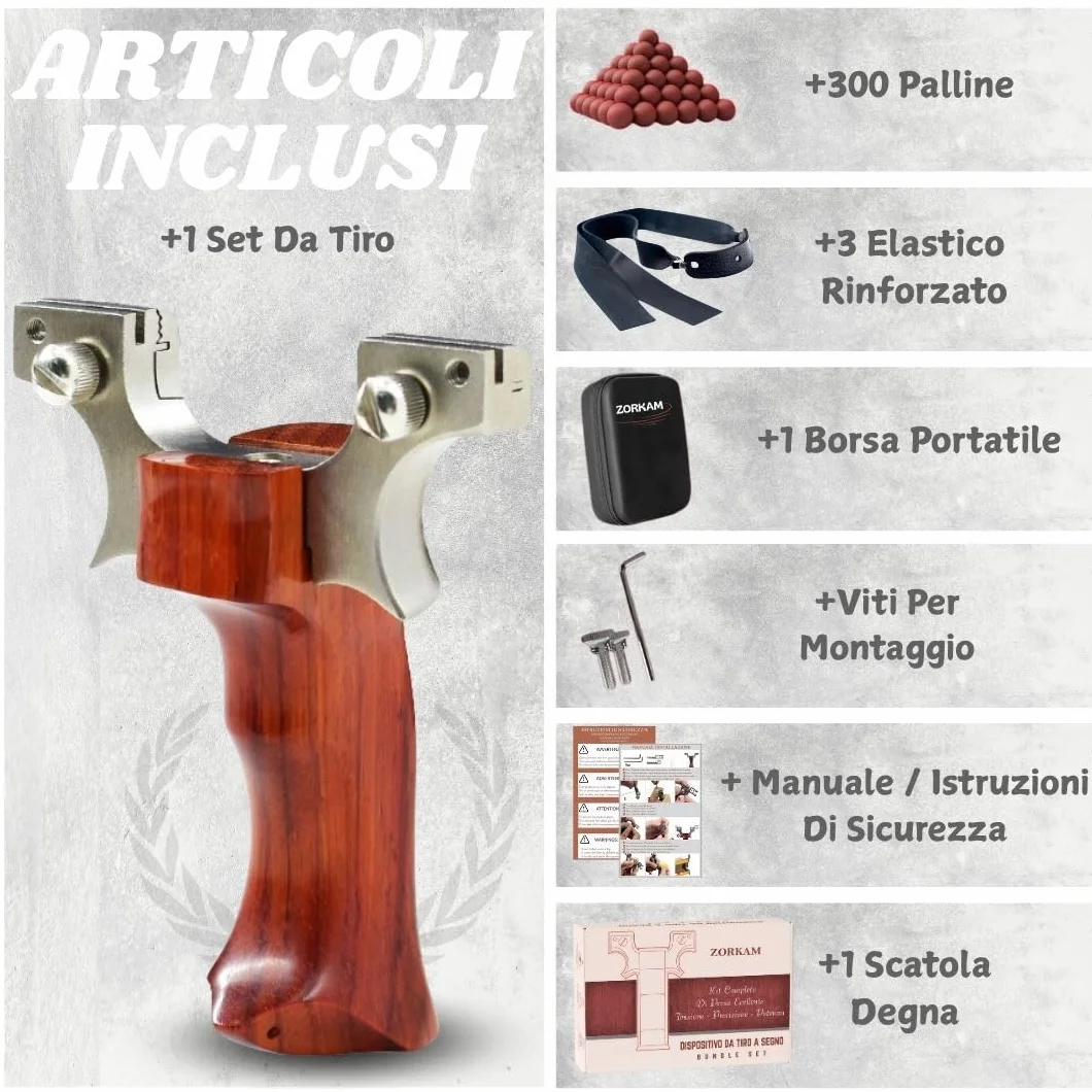 Kit da tiro a segno Professionale di precisione 3 fasce elastico rinforzato + 300 palline caccia