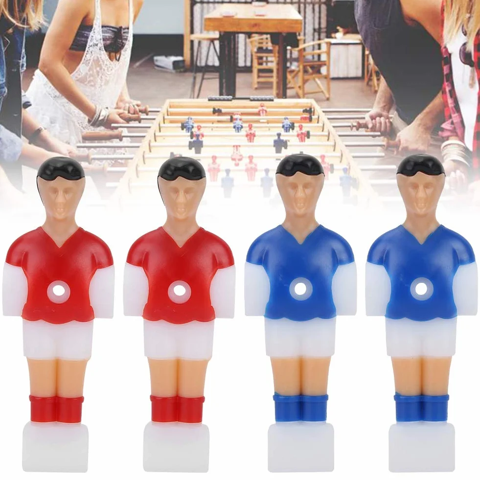 Calcio da Tavolo Set Giocatori di Ricambio - 2 Rosso e 2 Blu Accessori Tavolo Calcio