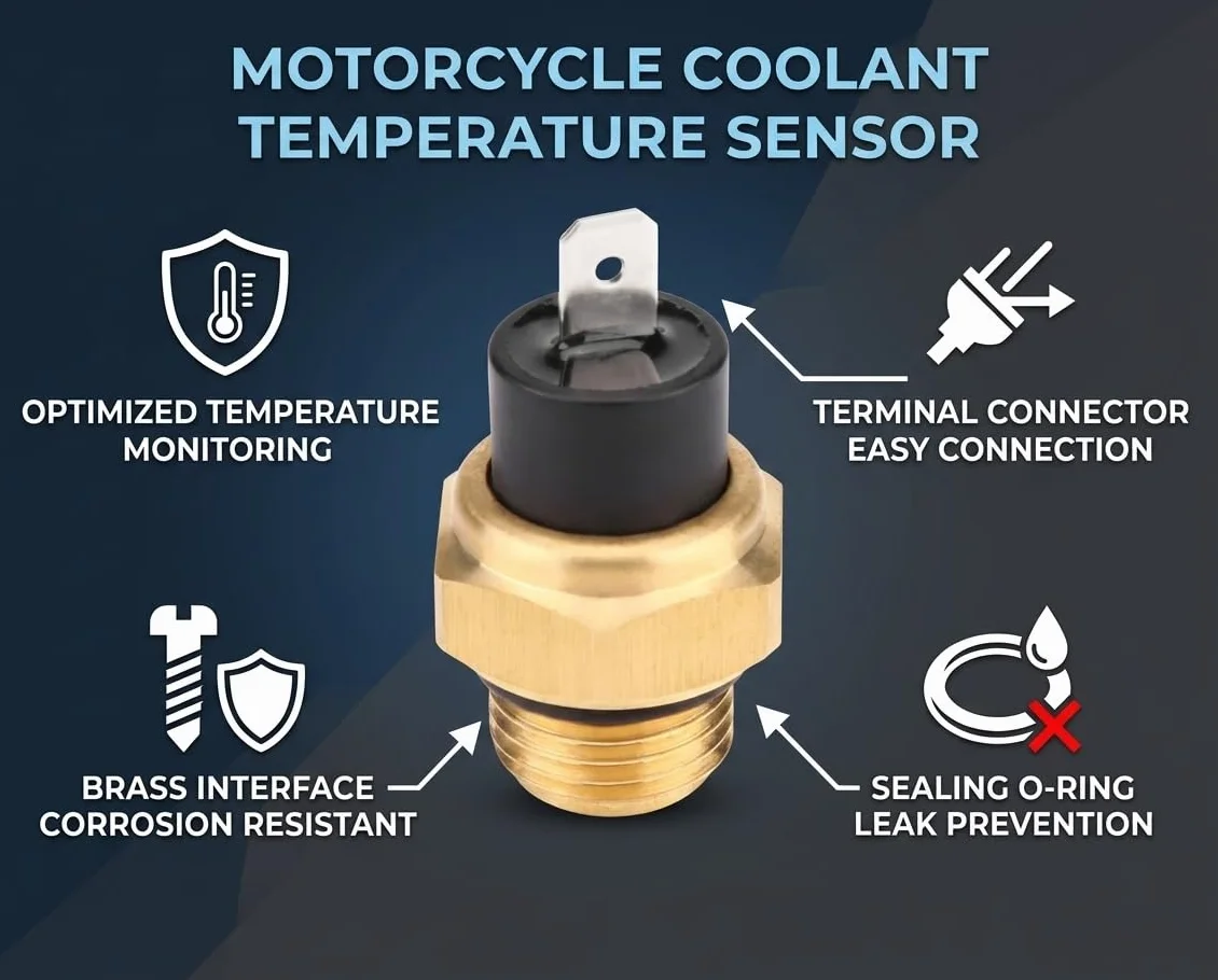Sensore Temperatura Refrigerante Interruttore Ventola Radiatore per Honda VFR700F VFR750F VFR800 VTR1000F VT600 VT750 VT1100