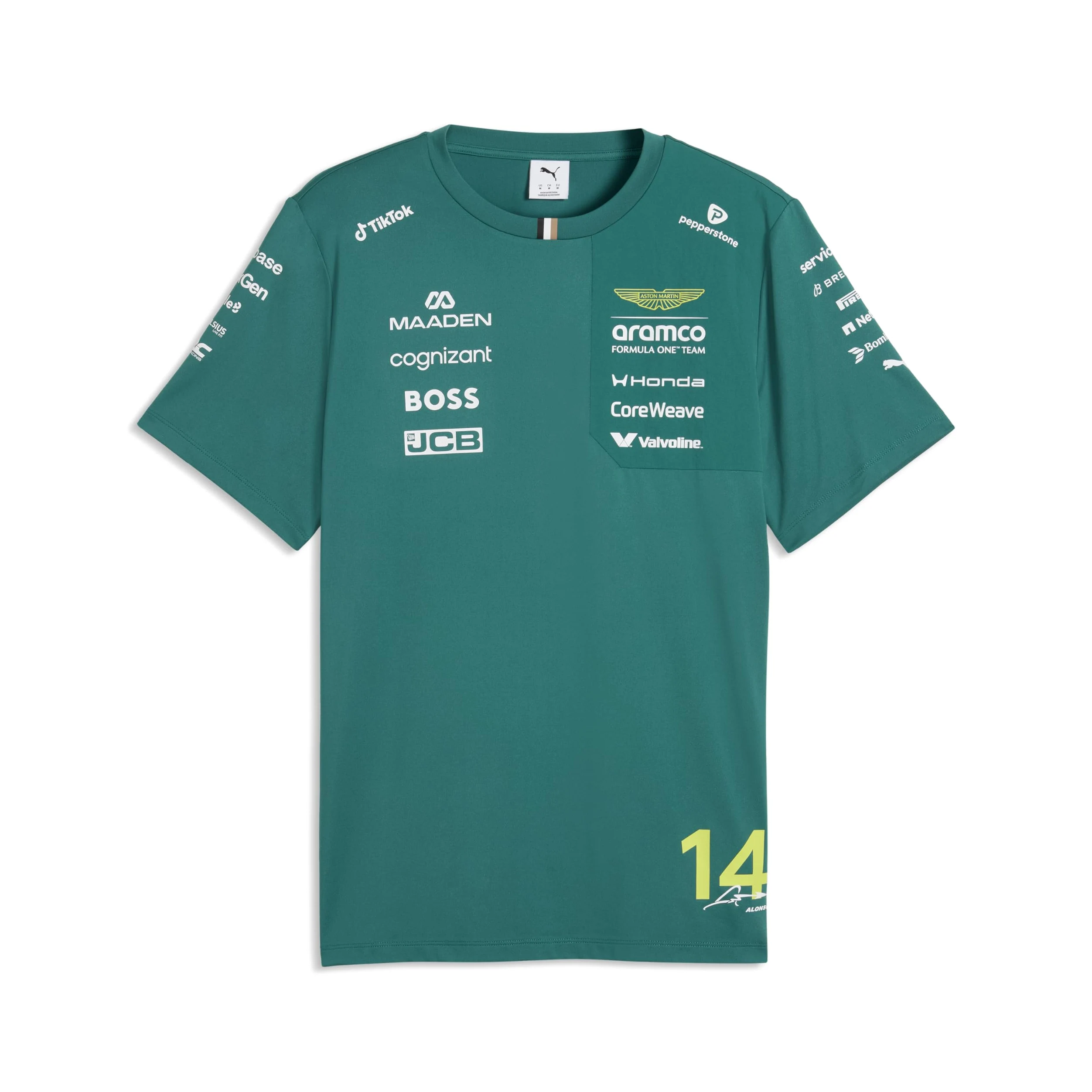 PUMA Aston Martin F1 2026 T-Shirt Team Fernando Alonso Uomo – Verde