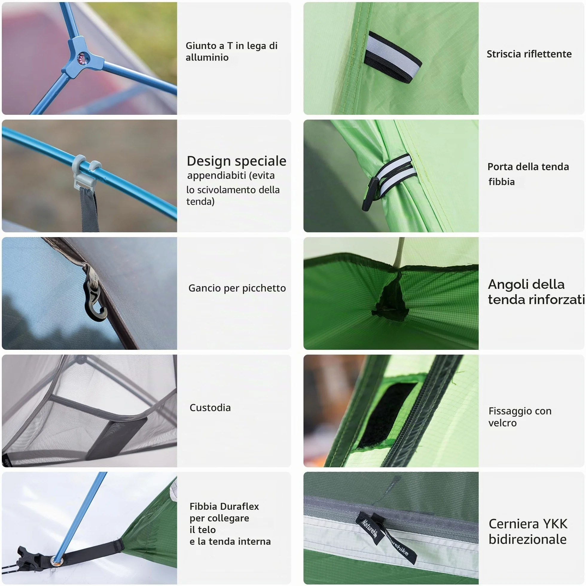 Naturehike Cloud Up 2 Tenda da Campeggio 3-4 Stagioni 2 Persone Leggera Impermeabile