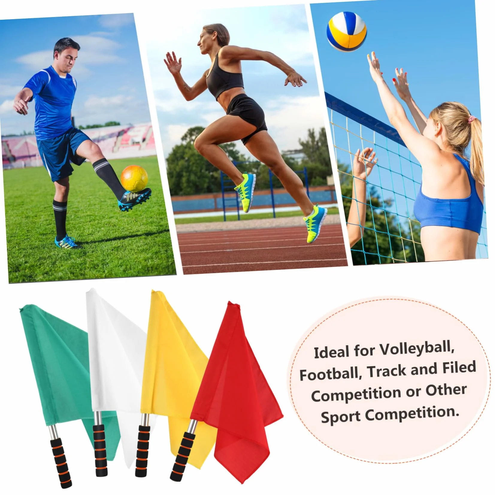 Anneome 4pcs Bandiera Arbitro In Acciaio Inox Bandiere Di Segnalazione per Partite Sportive