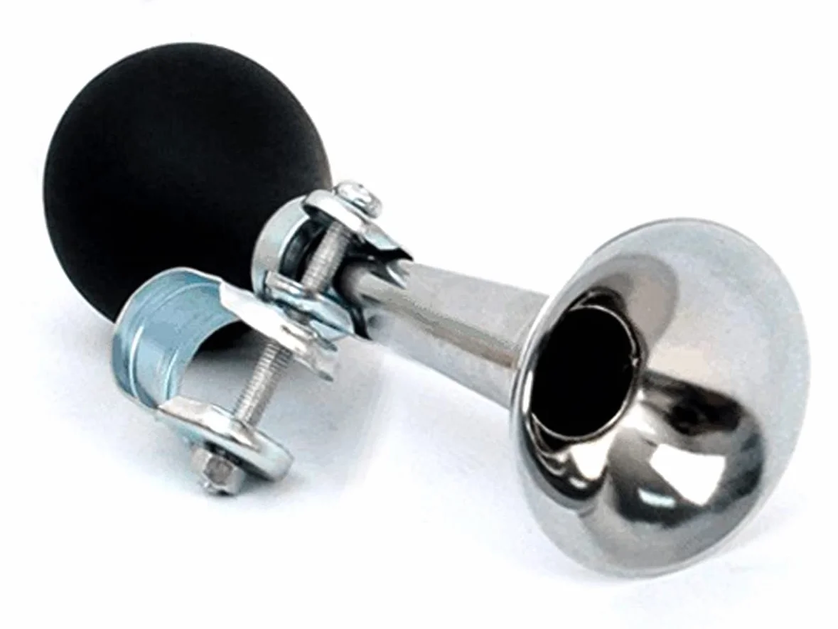 Trombetta Bici in Metallo Campanella Clacson per Bicicletta 18cm 7'' Argento